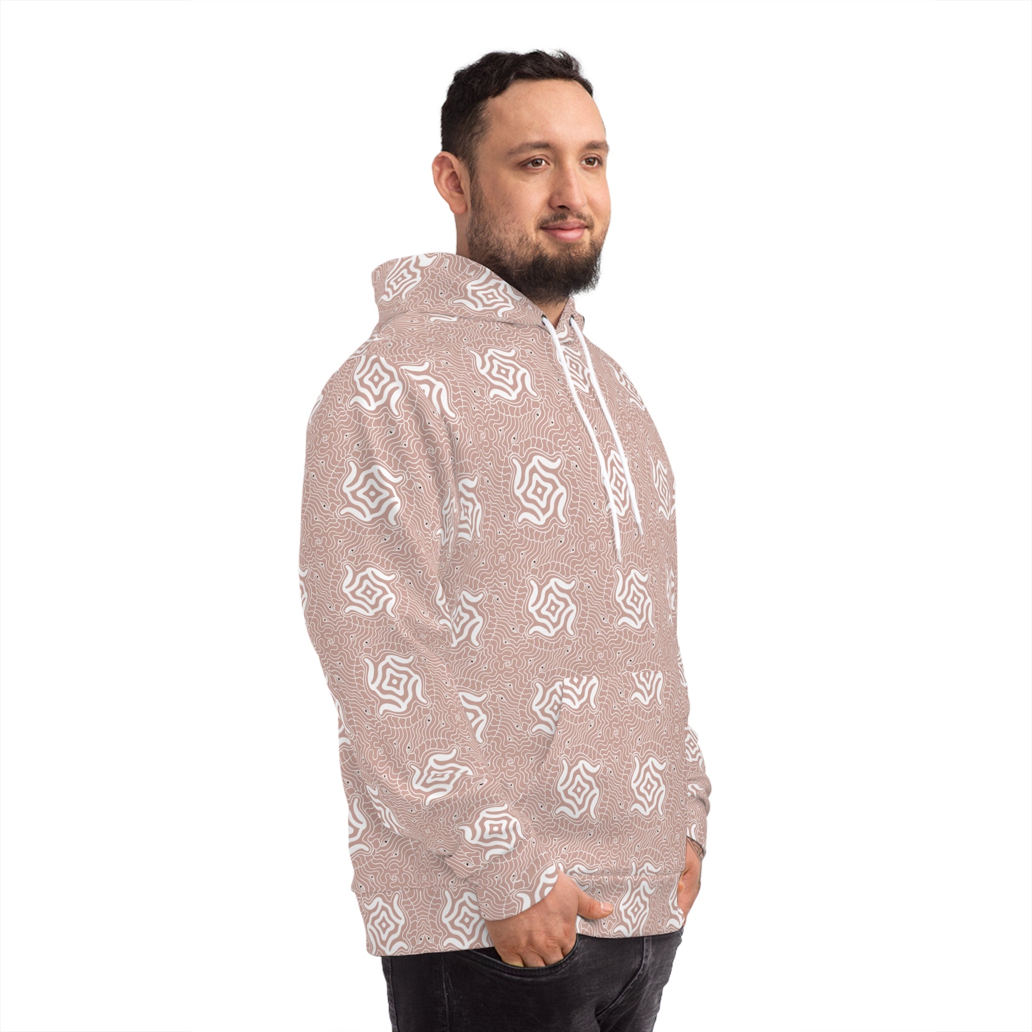 Rose Pattern Hoodie — All-Over Print Floral Fashion Pullover #h087569