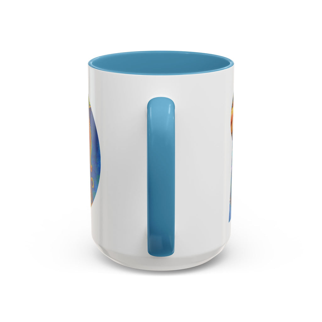 Colorful Abstract Fish Circle Mug | Accent Coffee Mug