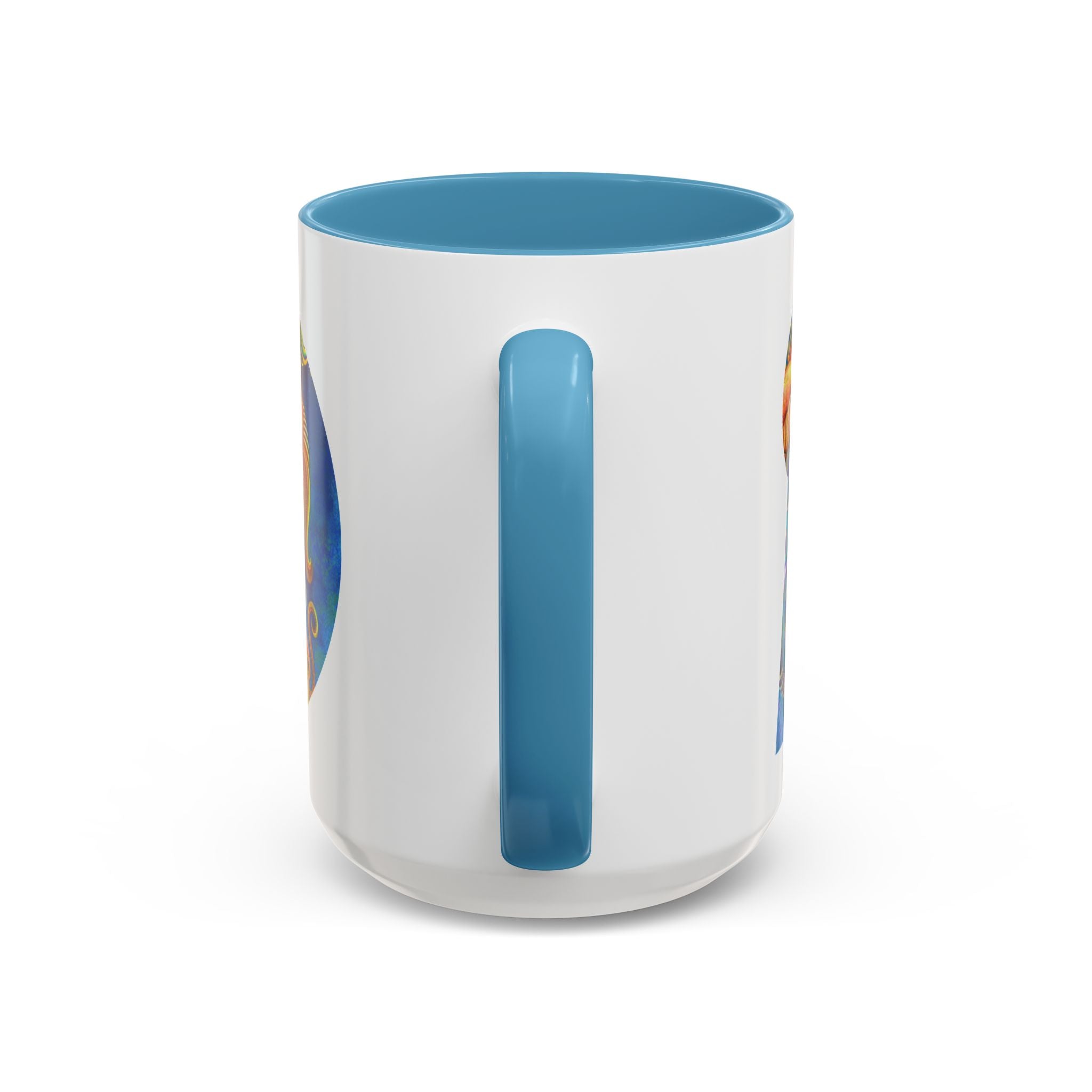 Colorful Abstract Fish Circle Mug | Accent Coffee Mug