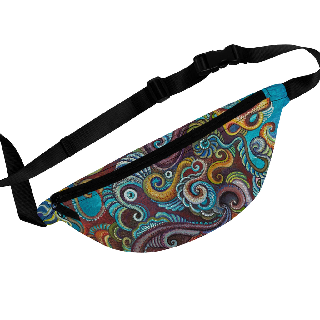 Paisley Swirl Fanny Pack — Colorful Boho Festival Waist Bag.  #fb3