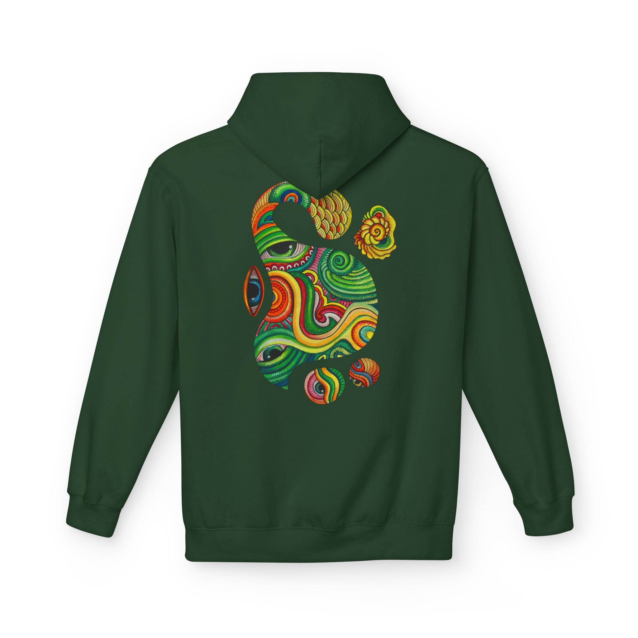 Psychedelic Swirl Hoodie — Colorful Abstract Apple Graphic #j64298