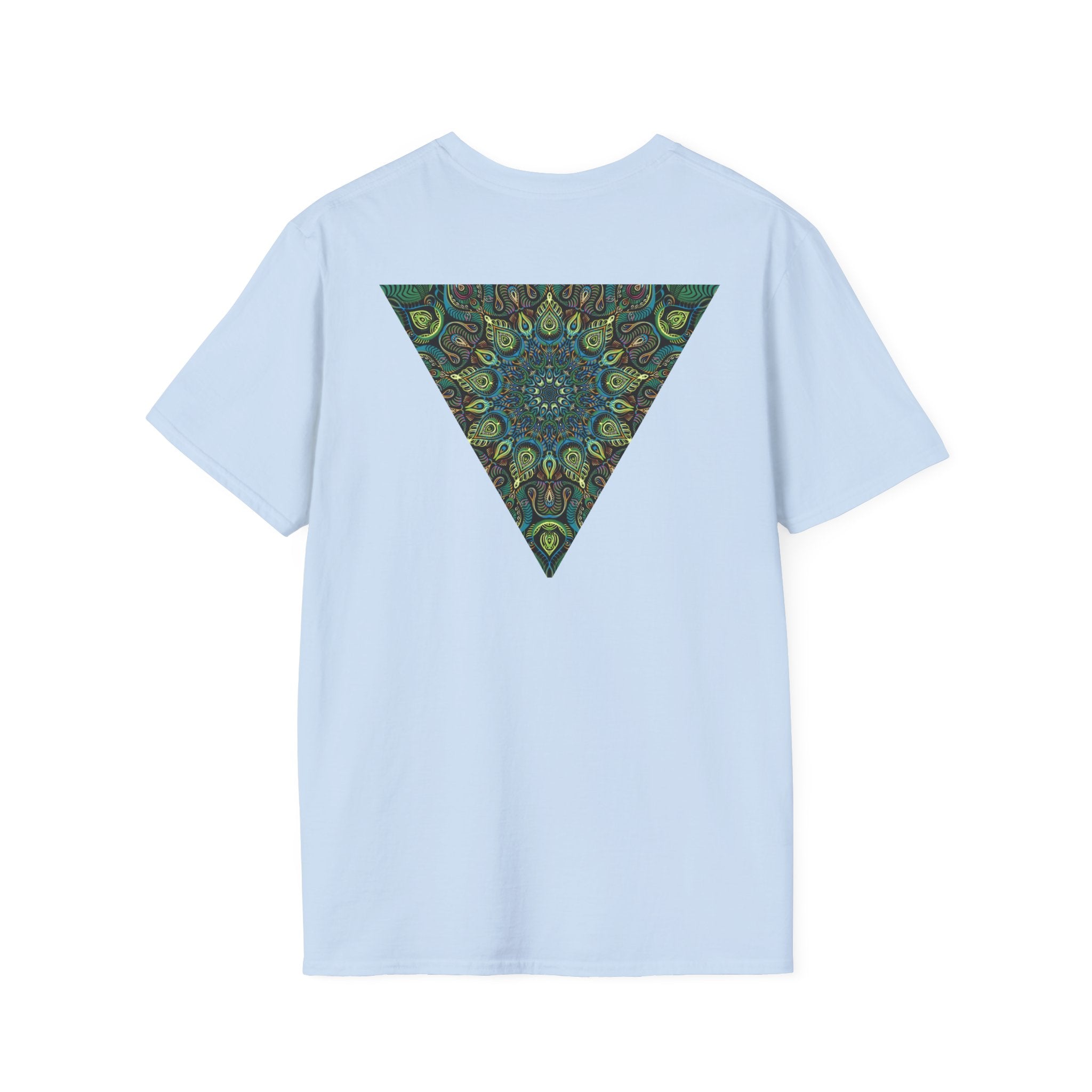 Green Mandala Triangle T-Shirt – Psychedelic Geometric Art Tee # kh9732