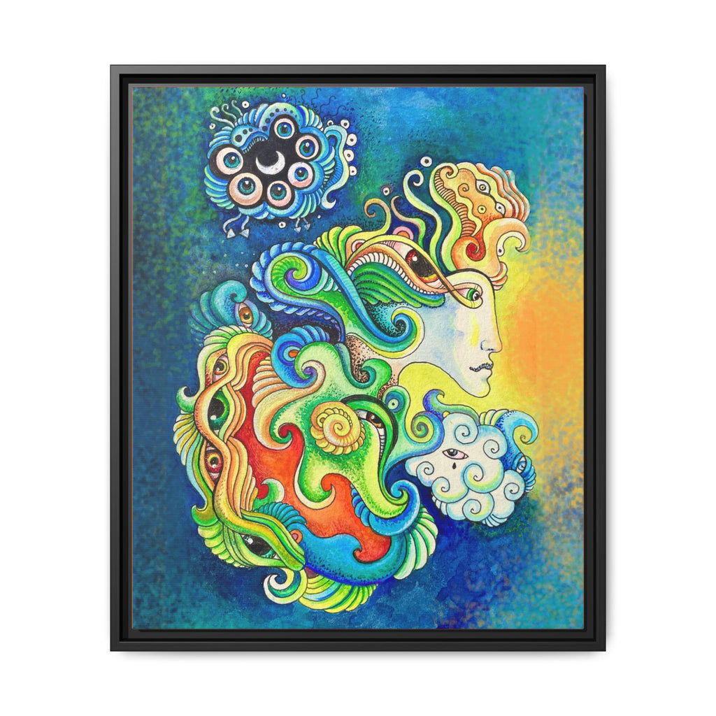 Framed Abstract Mermaid Art Print — Colorful Psychedelic Canvas #iyt88433