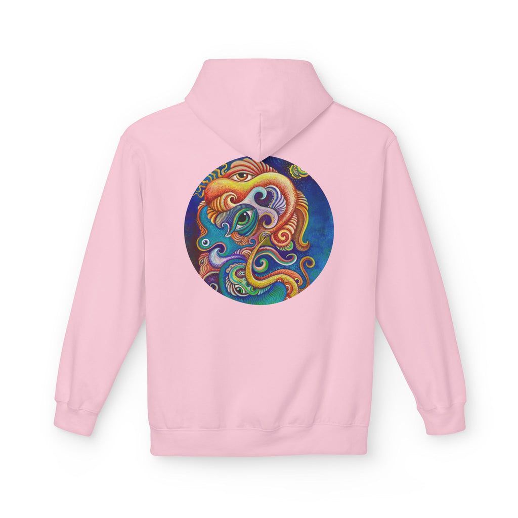Abstract Psychedelic Face Hoodie | Colorful Surreal Keyhole Art