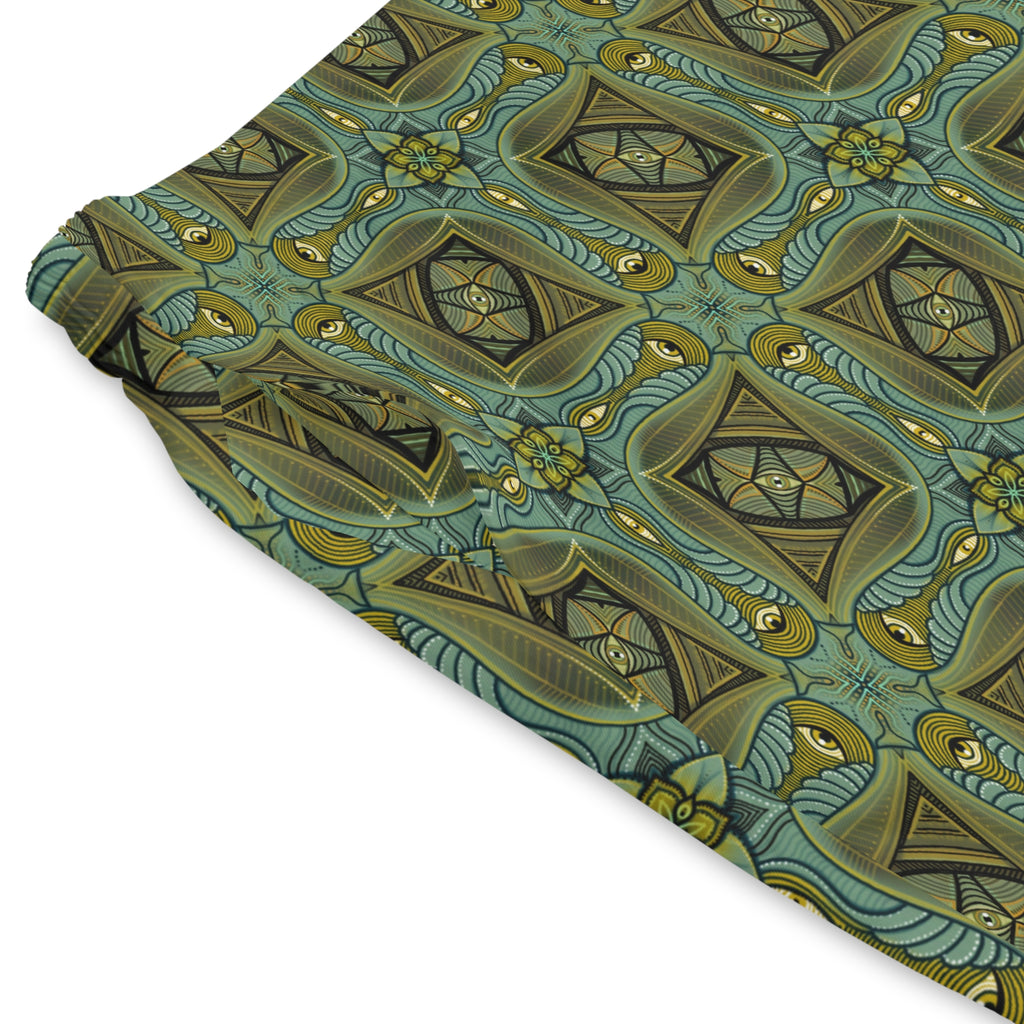 Men's Patterned Beach Shorts — Olive Geometric Kaleidoscope Print #h8764789
