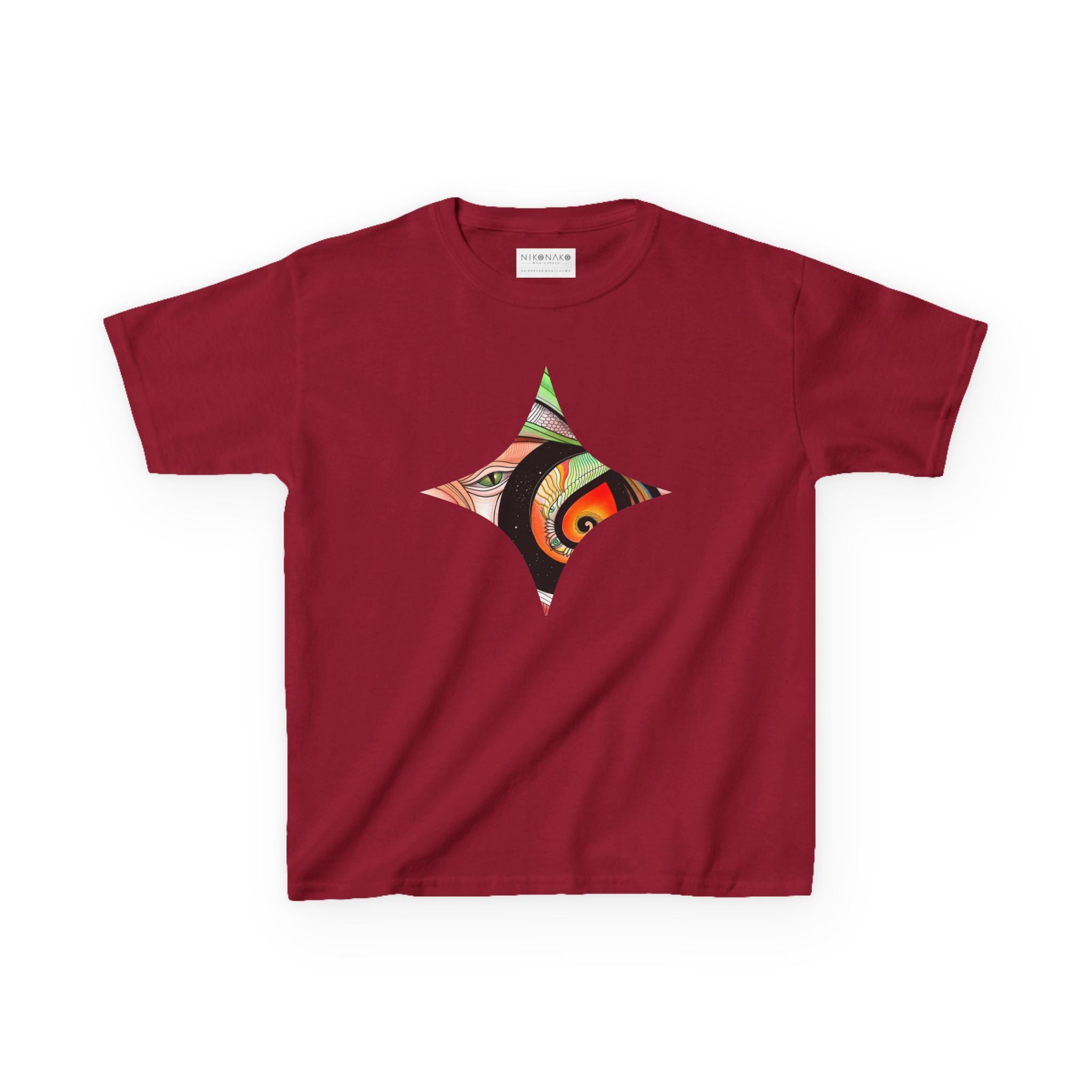 Abstract Eye Pattern Kids Tee | Geometric Star & Triangle Art