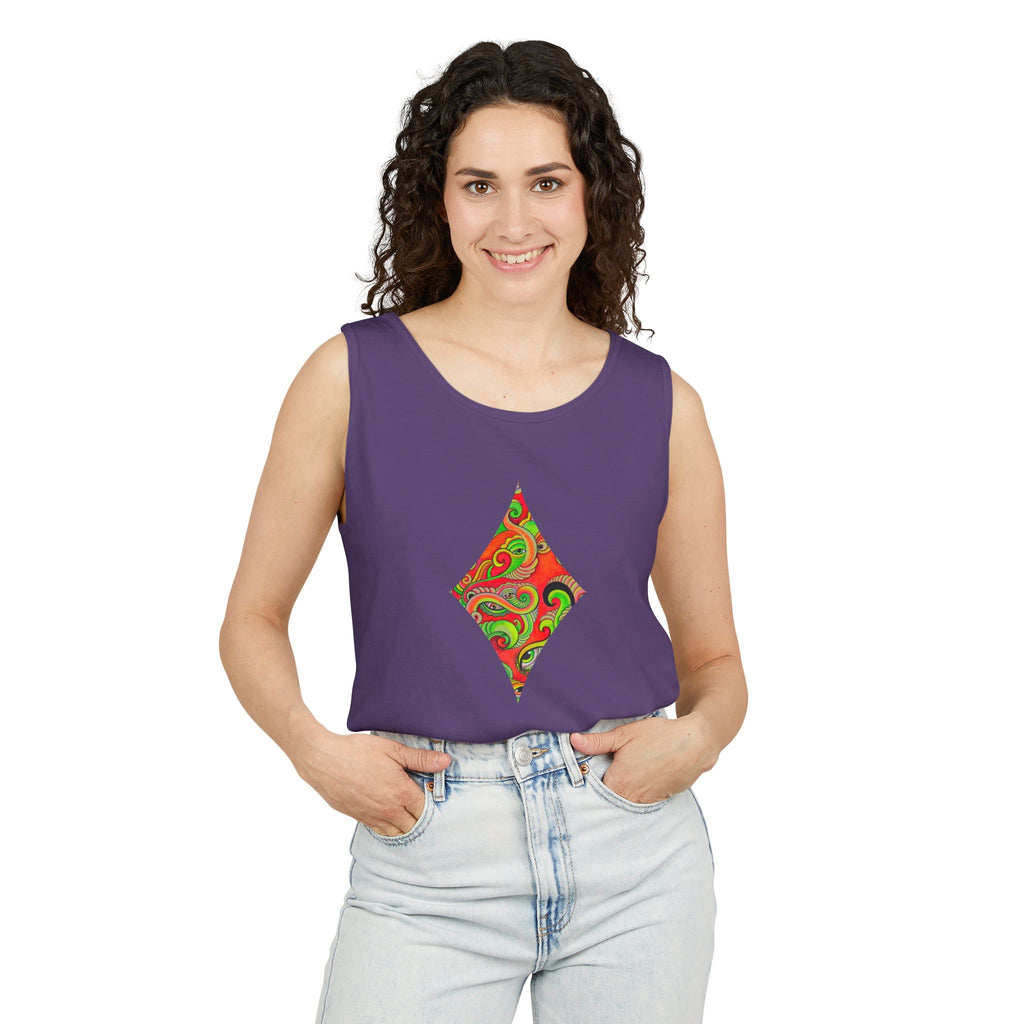 Psychedelic Paisley Cross Tank #t434567
