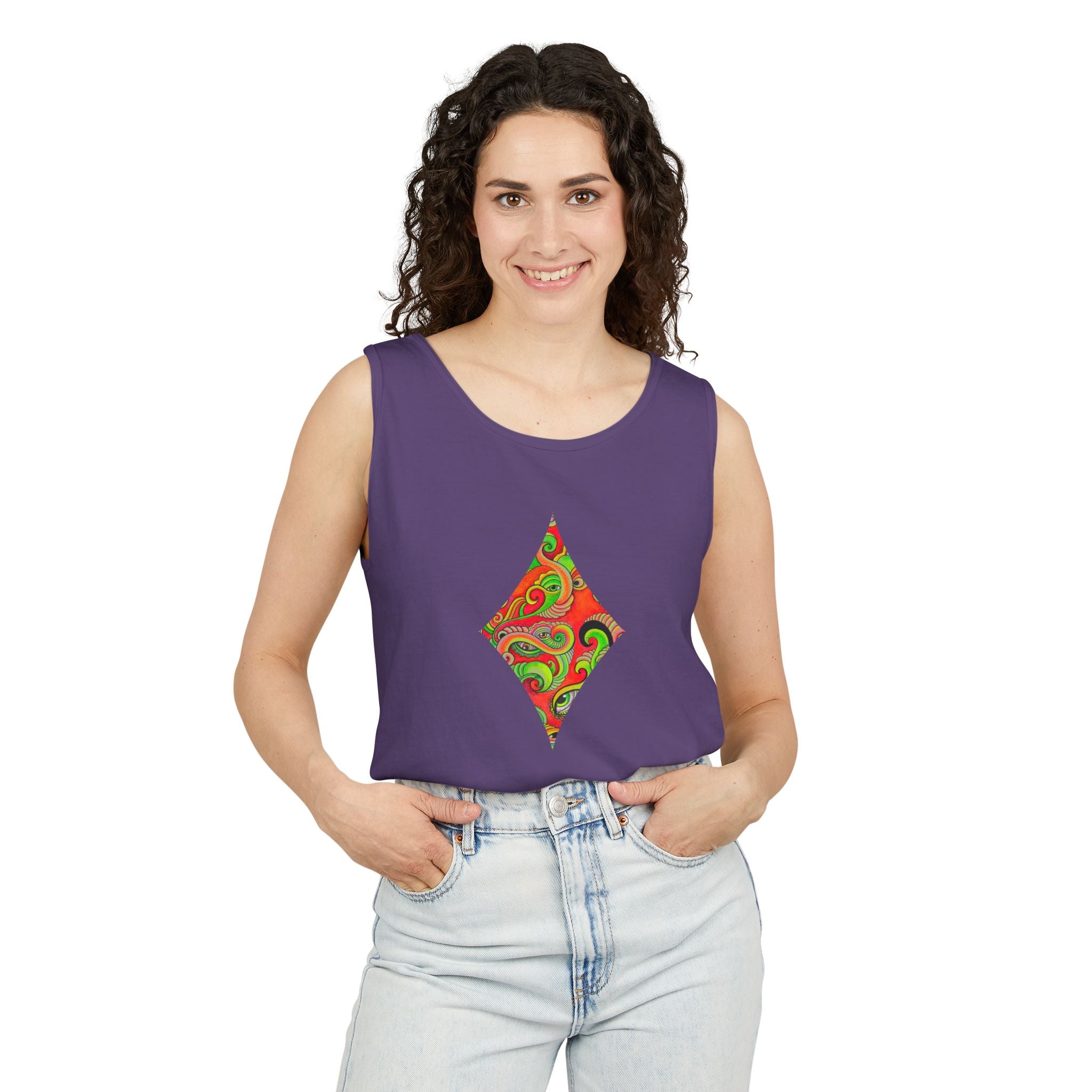 Psychedelic Paisley Cross Tank #t434567