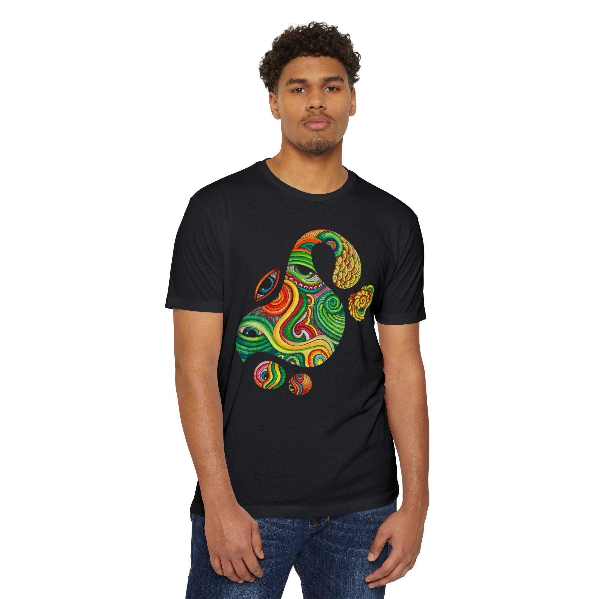 Psychedelic Swirl T-Shirt — Colorful Abstract Ampersand & Star Graphic #ga975