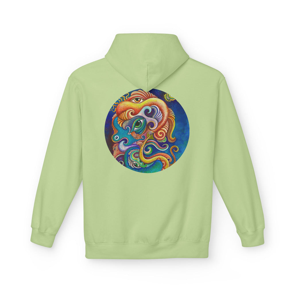 Abstract Psychedelic Face Hoodie | Colorful Surreal Keyhole Art
