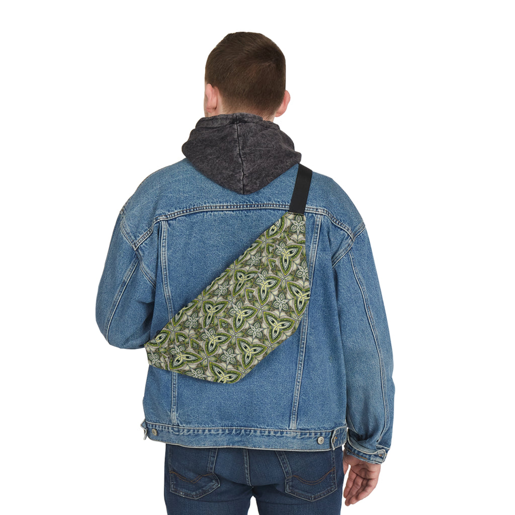 Green Celtic Knot Large Fanny Pack – Boho Festival Waist Bag #jg00764