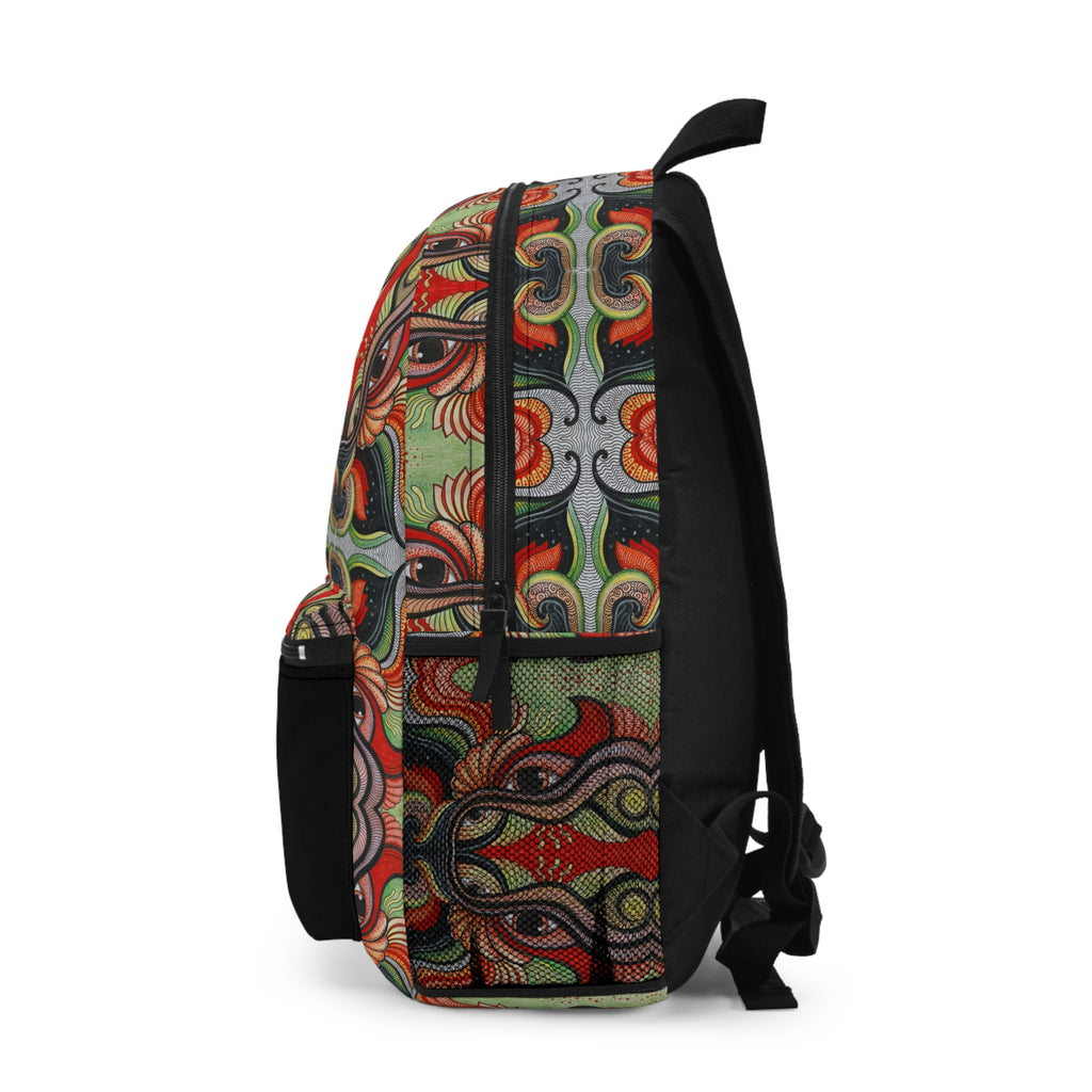 Psychedelic Tribal Pattern Backpack – Colorful Retro Art School Bag #u76578