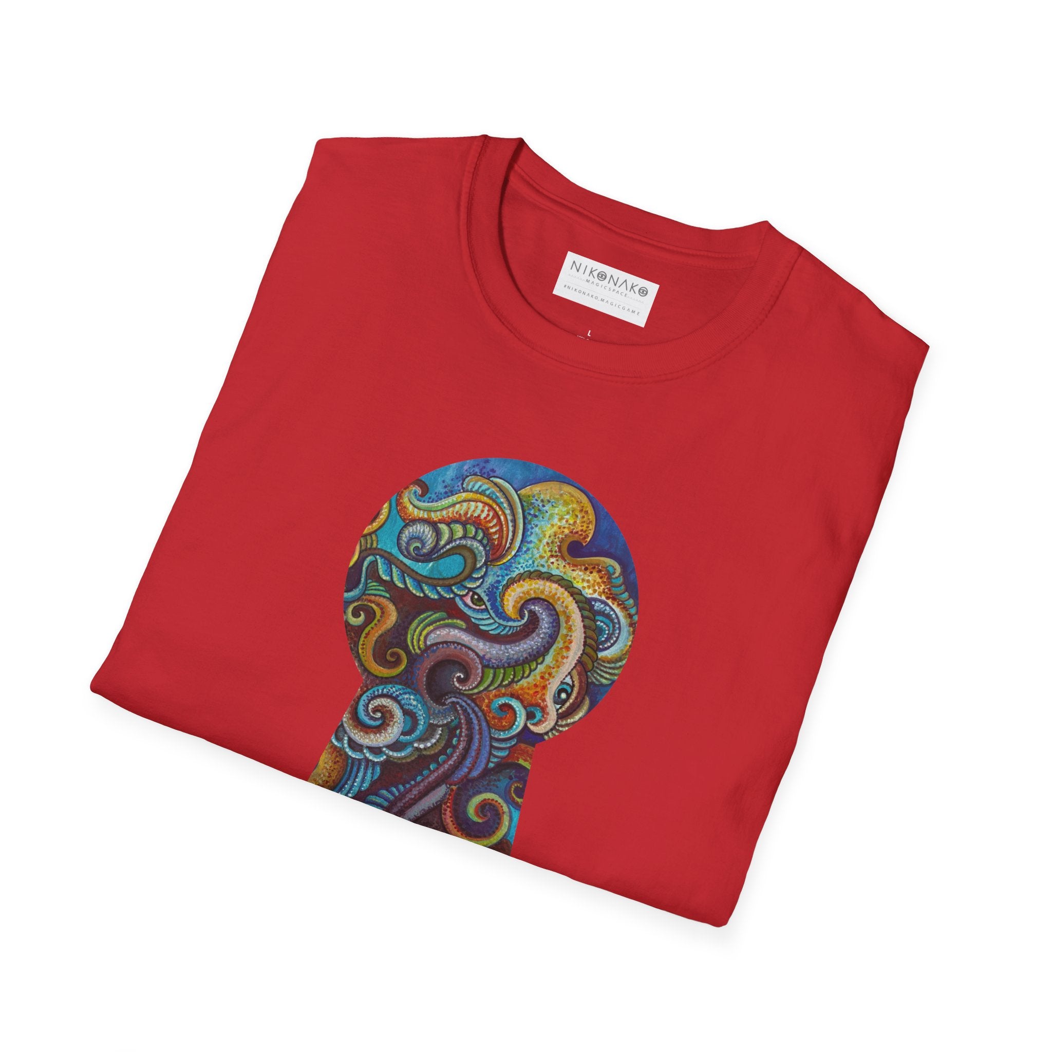 Psychedelic Keyhole T-Shirt — Colorful Swirl Art Tee #tsc8765