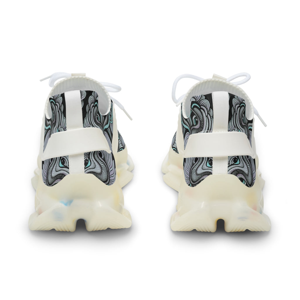 Men's Mesh Sneakers — Abstract Swirl Pattern Athletic Shoes #jf9765