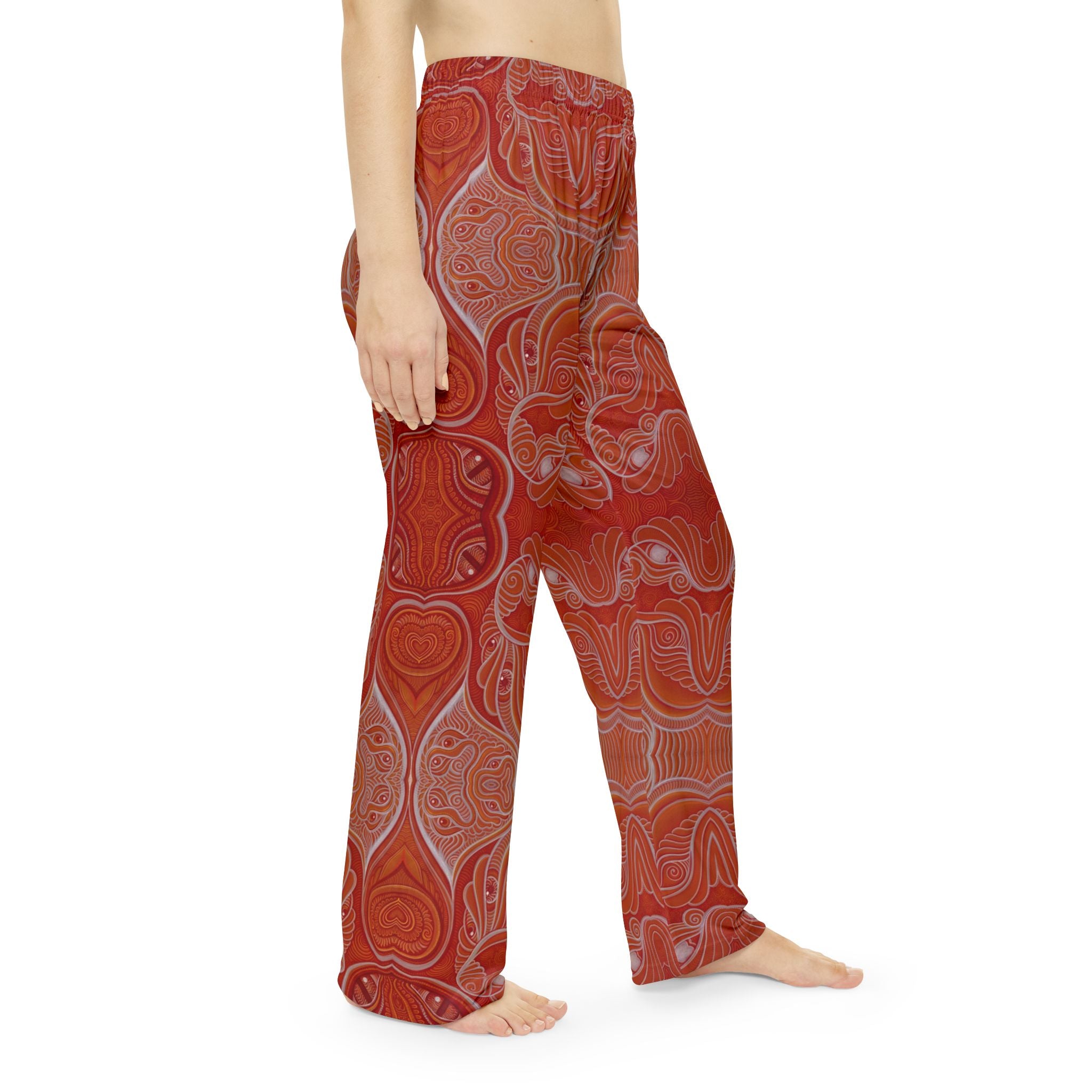 Red Retro Swirl Women's Pajama Pants — Cozy Printed Lounge Trousers #hga6654