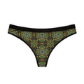 Green Kaleidoscope Women's Thong – Boho Floral AOP Lingerie #kh9853