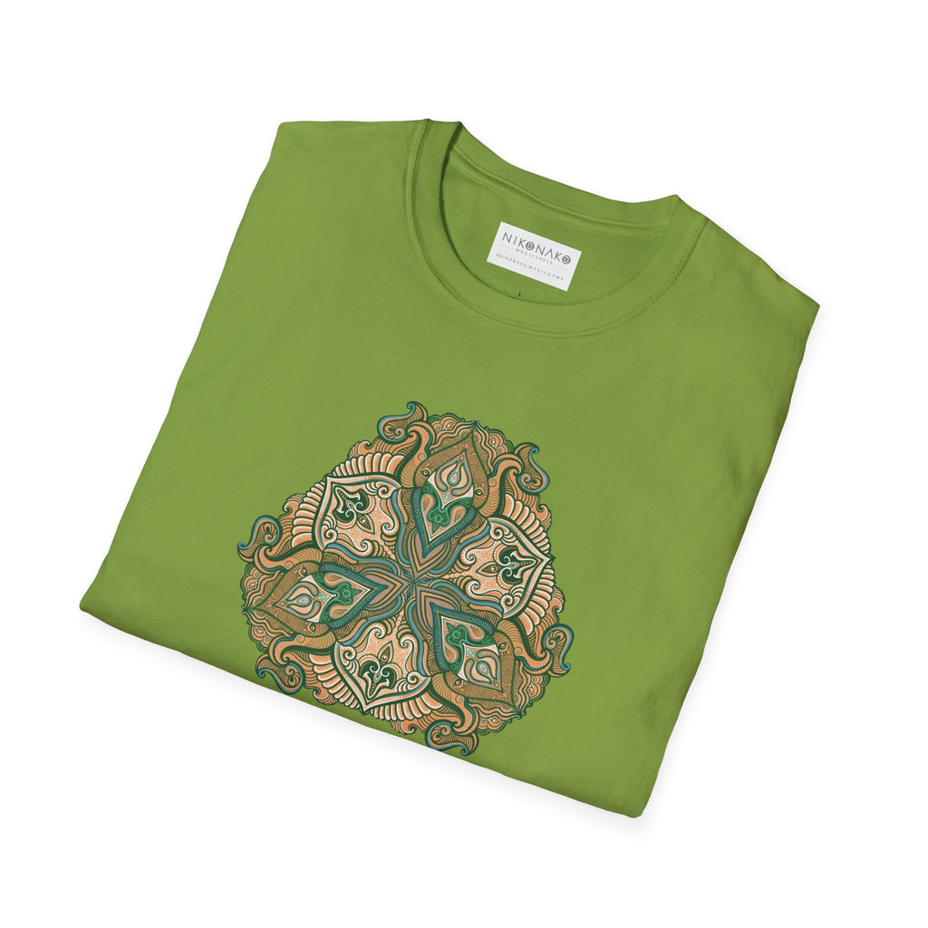 Green Celtic Knot Mandala T-Shirt | Floral Shamrock Pattern