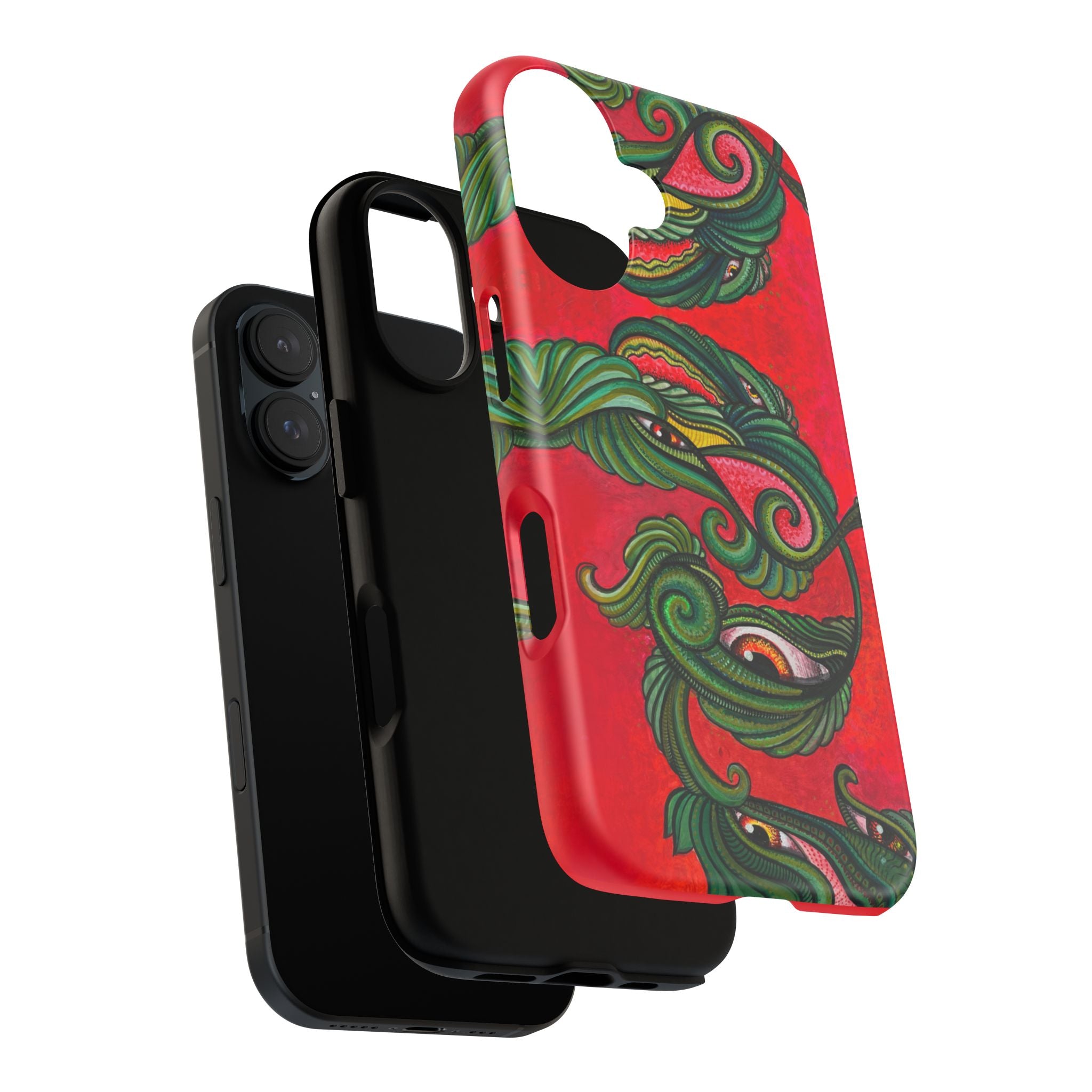 Floral Vine Red Tough Phone Case — Protective Botanical iPhone Cover #t992213