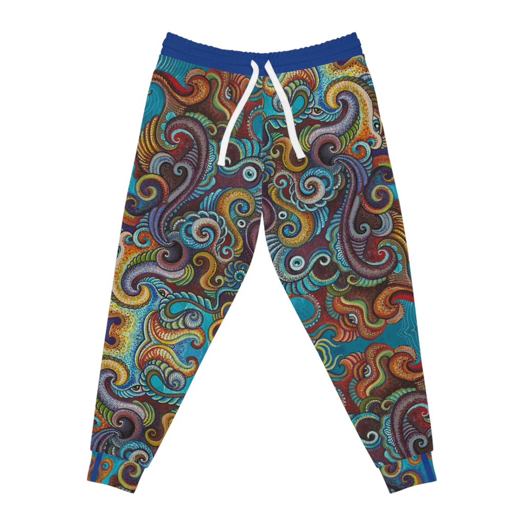Psychedelic Swirl Athletic Joggers – Colorful Abstract AOP Track Pants #aj343