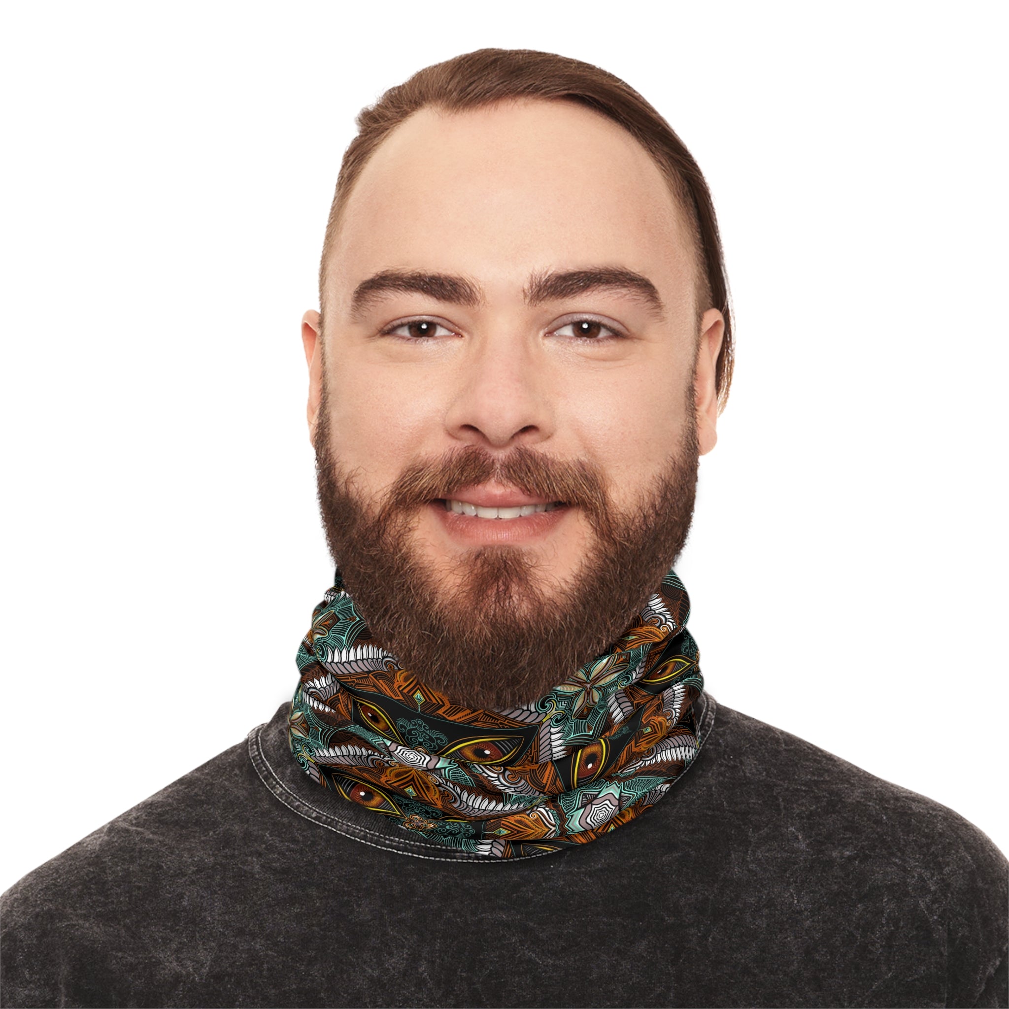 Fox Kaleidoscope Neck Gaiter — Lightweight Tribal Forest Face Mask #FM5