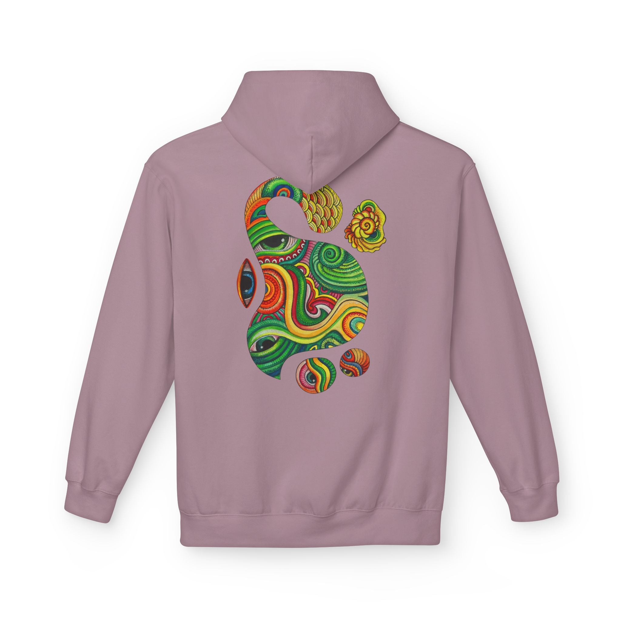 Psychedelic Swirl Hoodie — Colorful Abstract Apple Graphic #j64298