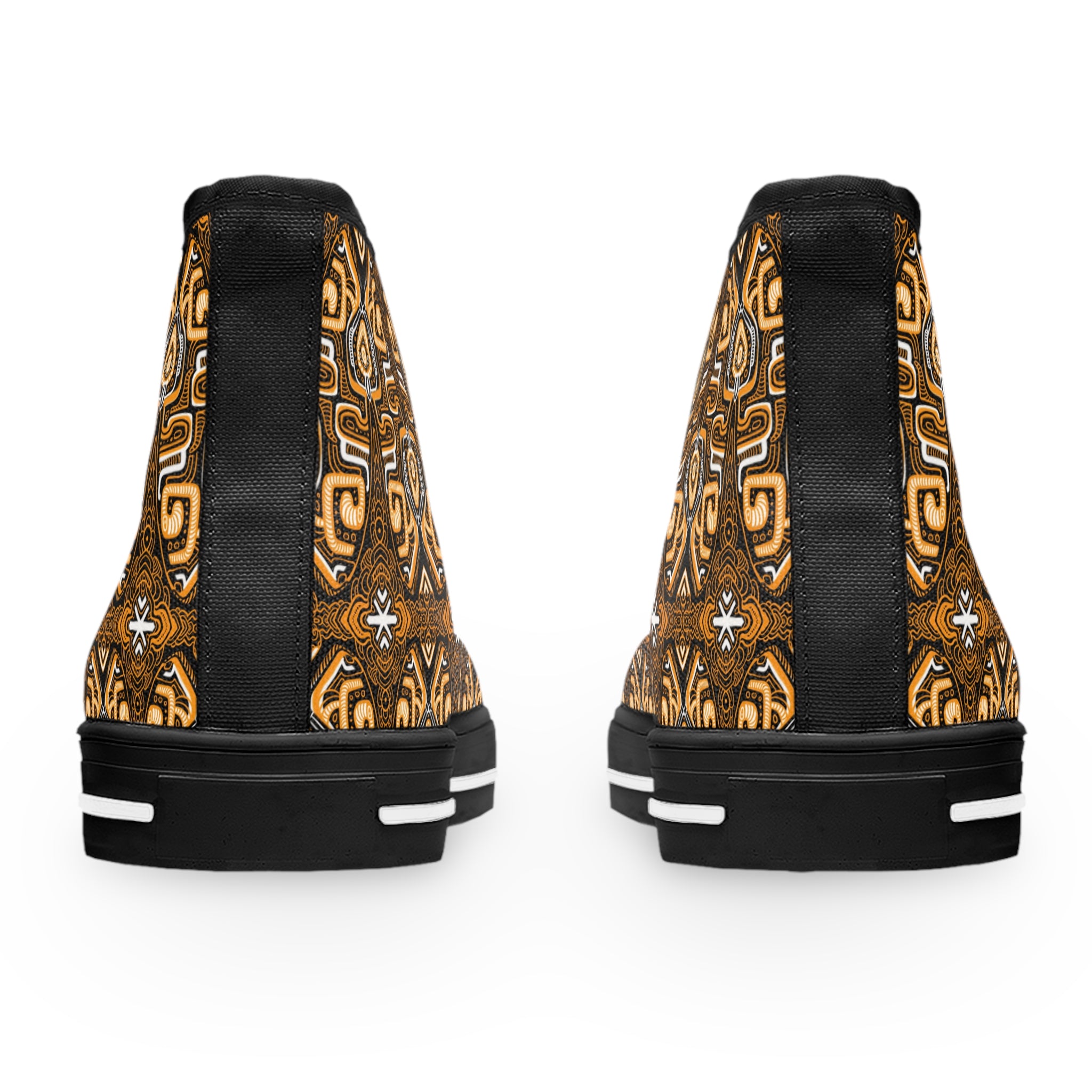 Boho Tribal High-Top Sneakers — Women's Patterned Canvas Shoes #hk53212333