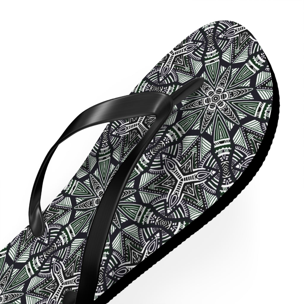Mandala Kaleidoscope Flip Flops — Patterned Summer Beach Sandals #h976479