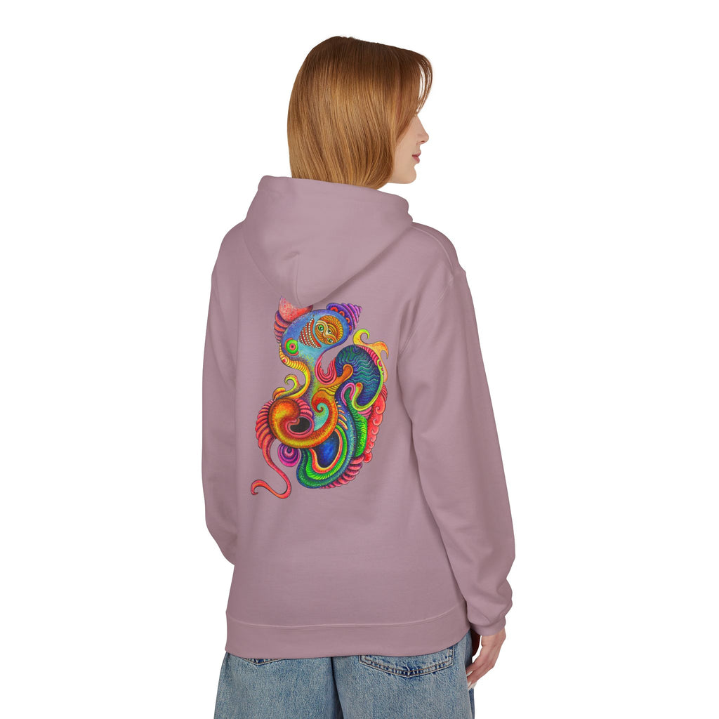 Psychedelic Abstract Snake Hoodie — Colorful Surreal Art Pullover #ggd76467