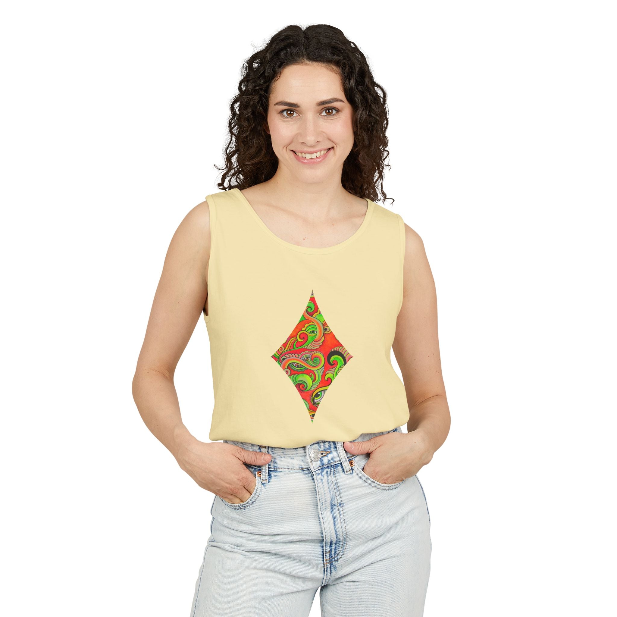 Psychedelic Paisley Cross Tank #t434567