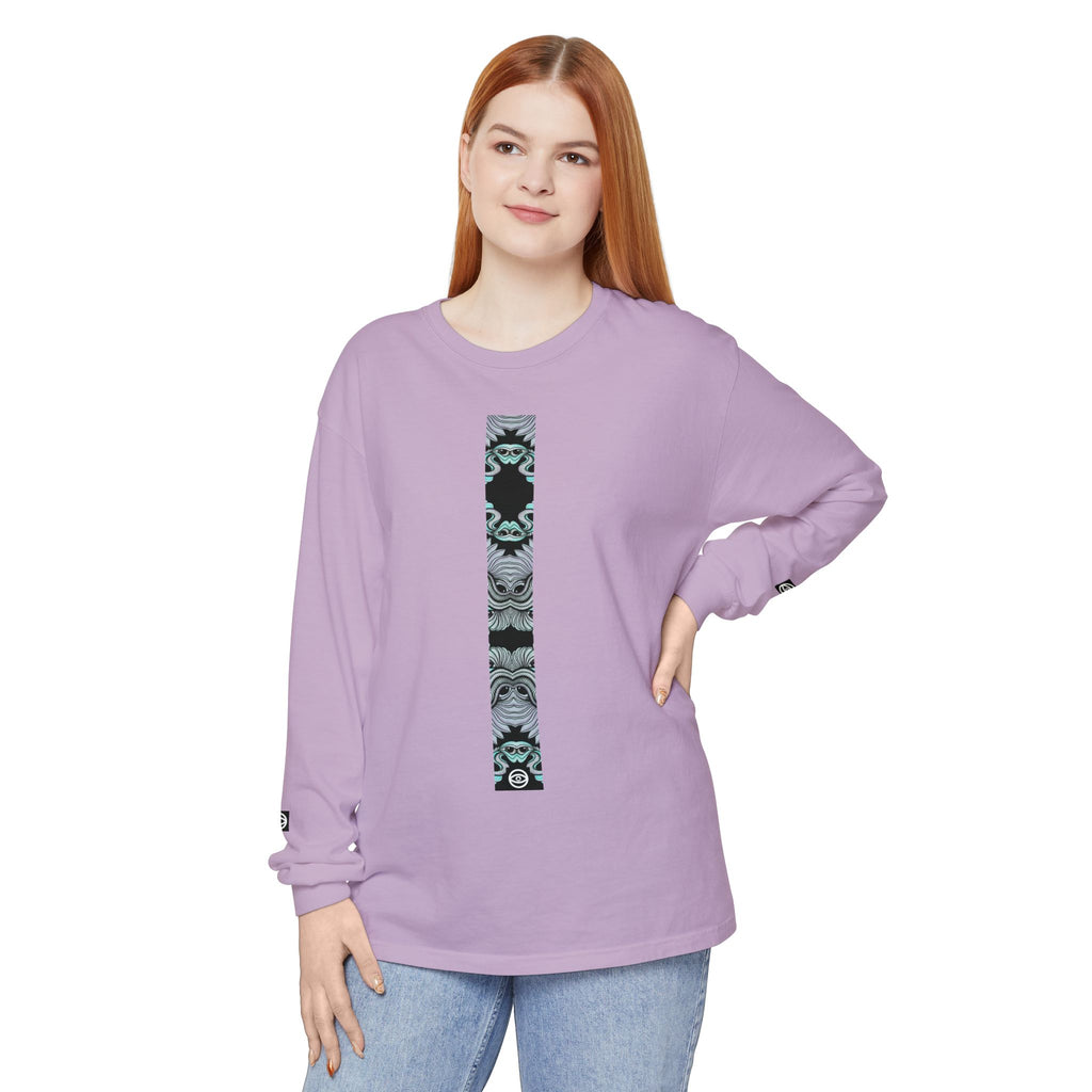 Men's/Women's Long Sleeve T-Shirt — Vertical Geometric Stripe Graphic #kjgd64258