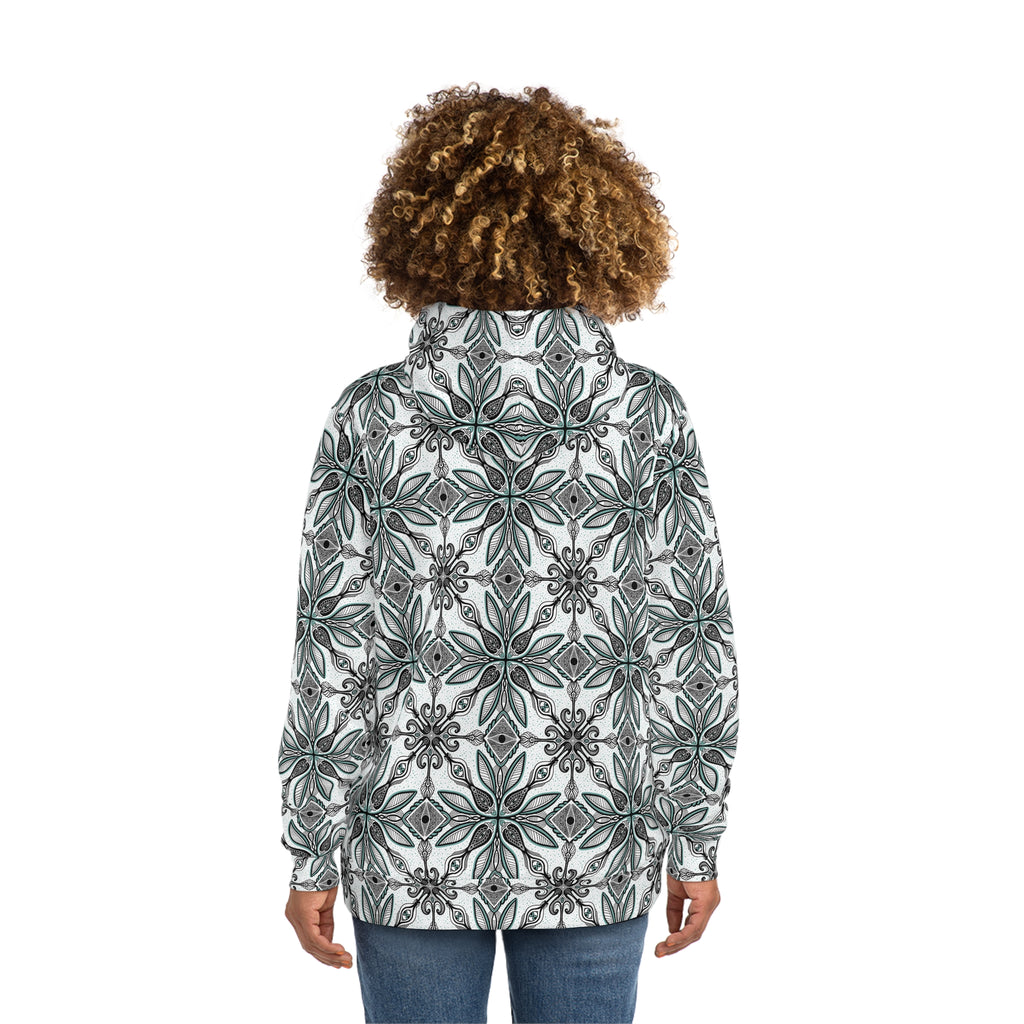 Floral Geometric All-Over-Print Hoodie #y987646
