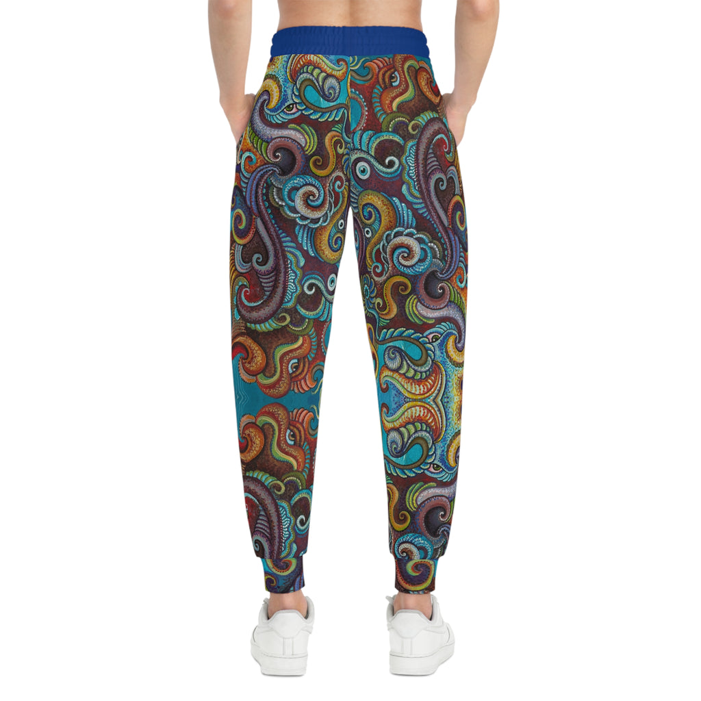Psychedelic Swirl Athletic Joggers – Colorful Abstract AOP Track Pants #aj343