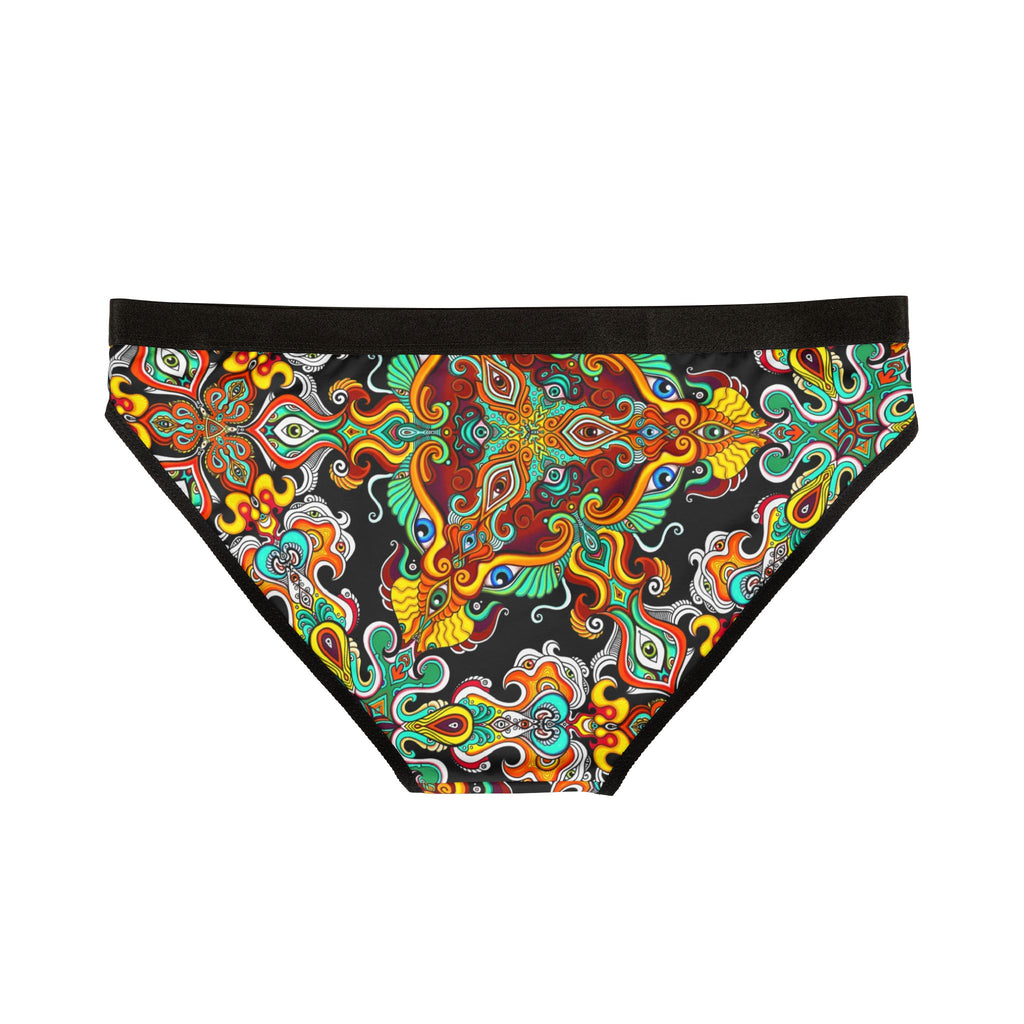 Psychedelic Floral Bikini Briefs — Colorful Boho Women's Underwear #bb4