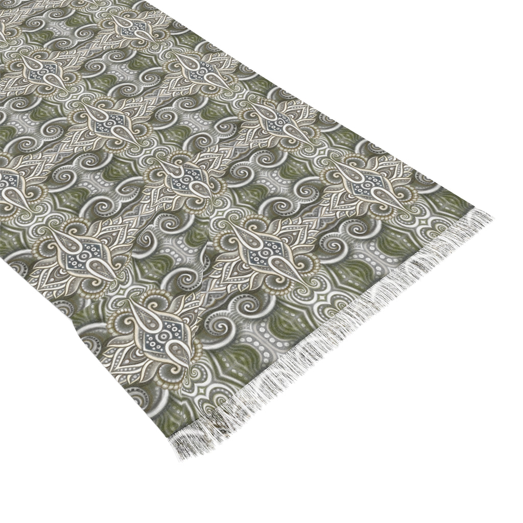 Light Scarf – Neutral Kaleidoscope Patterned Scarf #h53259