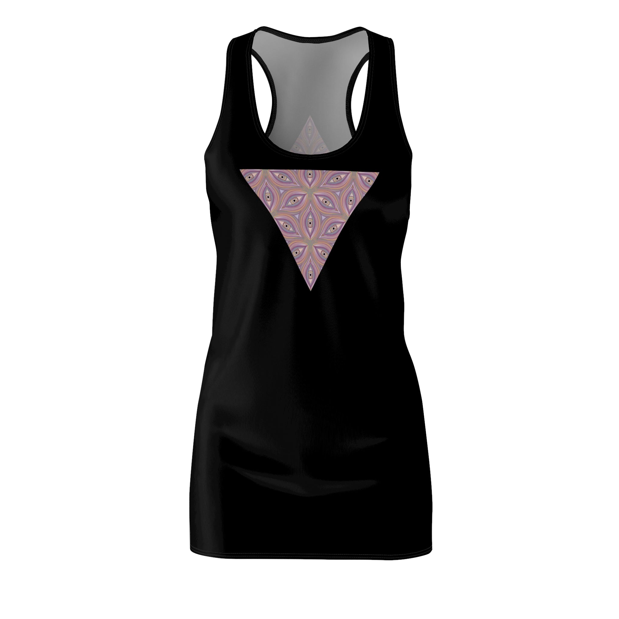 Racerback Dress with Pink Kaleidoscope Triangle Print