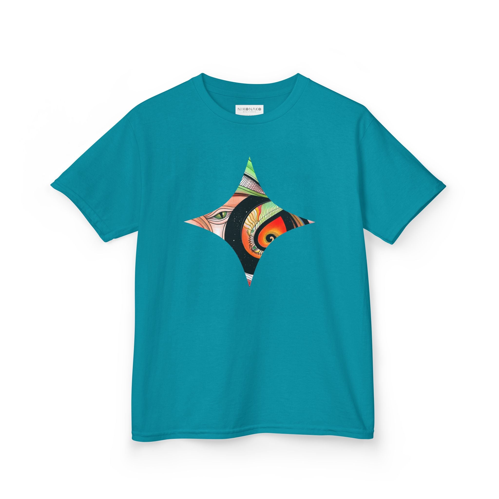 Abstract Eye Pattern Kids Tee | Geometric Star & Triangle Art