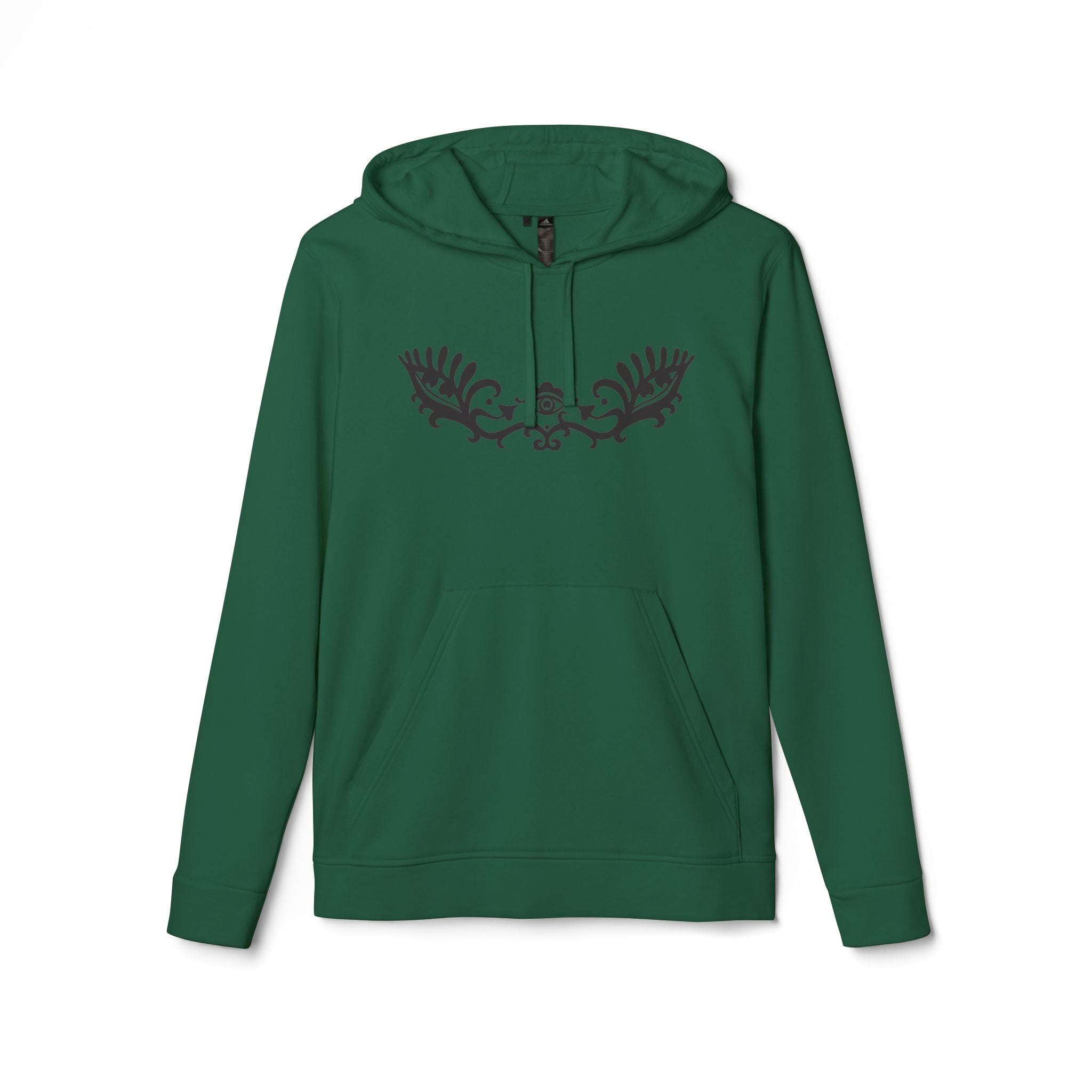 Adidas Hoodie — Ornamental Symmetry Black Graphic Zip-Up #y086467