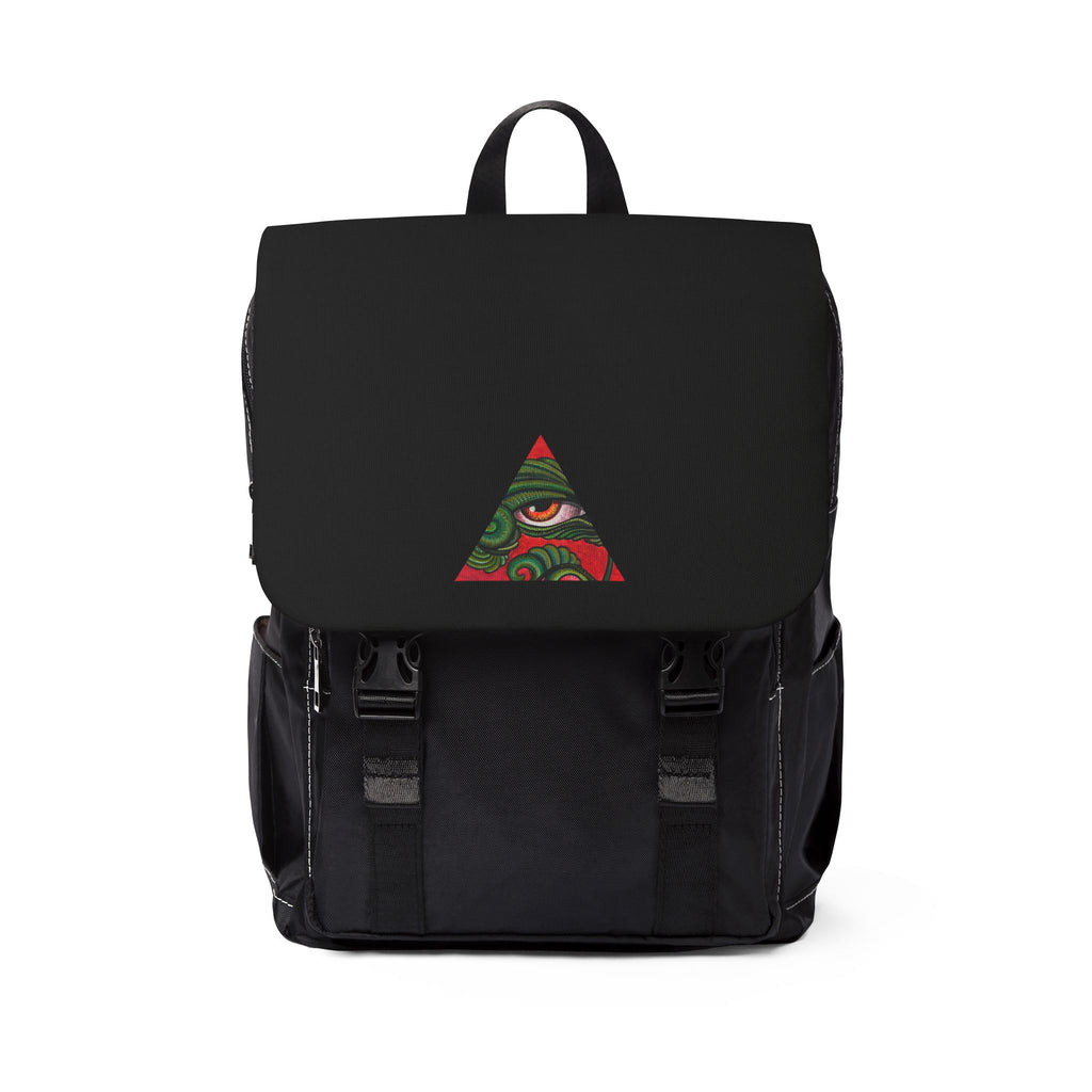 Triangle Eye Pattern Backpack — Casual Shoulder Backpack with Mystic Geometric Design #lit095420