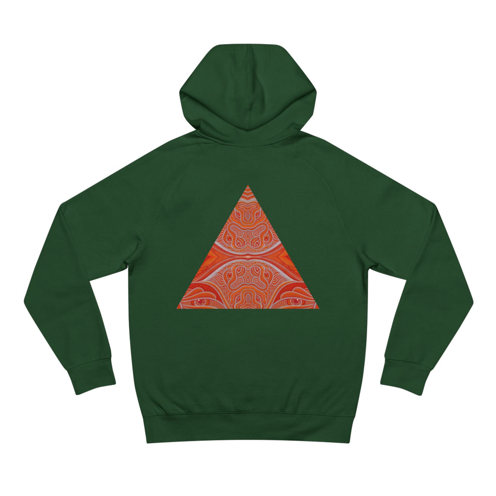 Keyhole & Diamond Pattern Hoodie — Abstract Red Paisley Graphic #yh099879