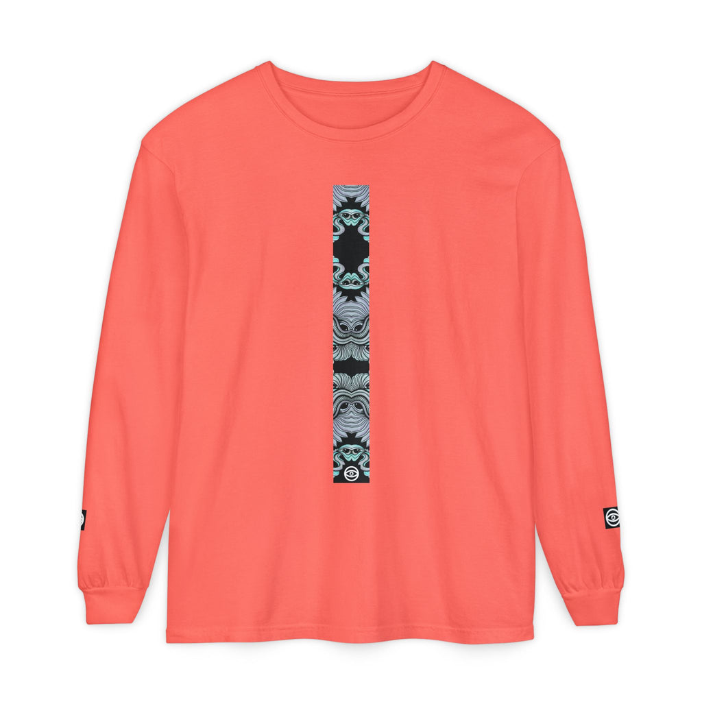 Men's/Women's Long Sleeve T-Shirt — Vertical Geometric Stripe Graphic #kjgd64258