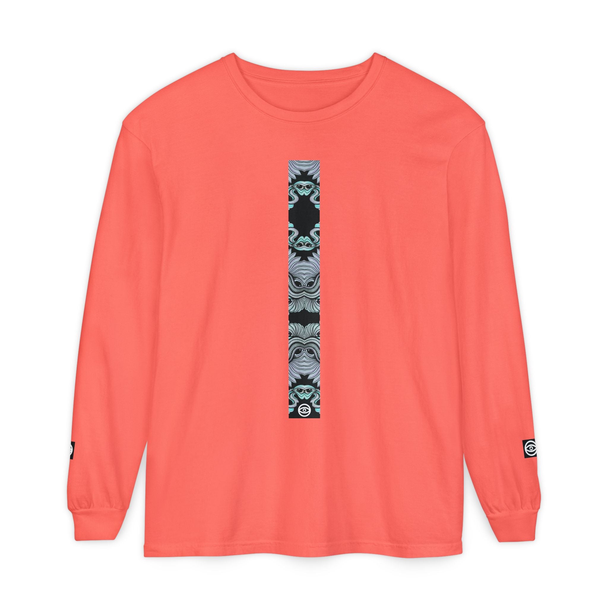 Men's/Women's Long Sleeve T-Shirt — Vertical Geometric Stripe Graphic #kjgd64258