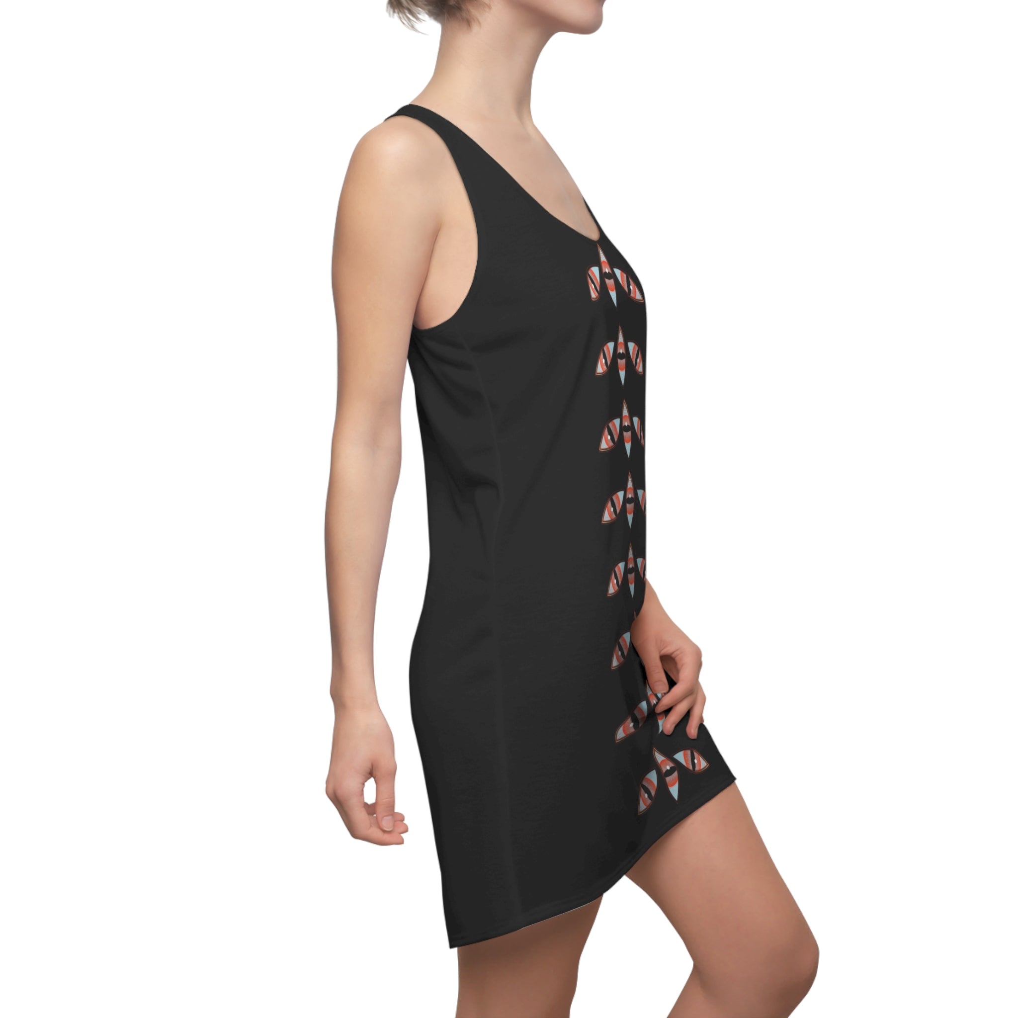 Racerback Dress with Gothic Cat Eye Stripe – Spooky Night Aesthetic #f2356124