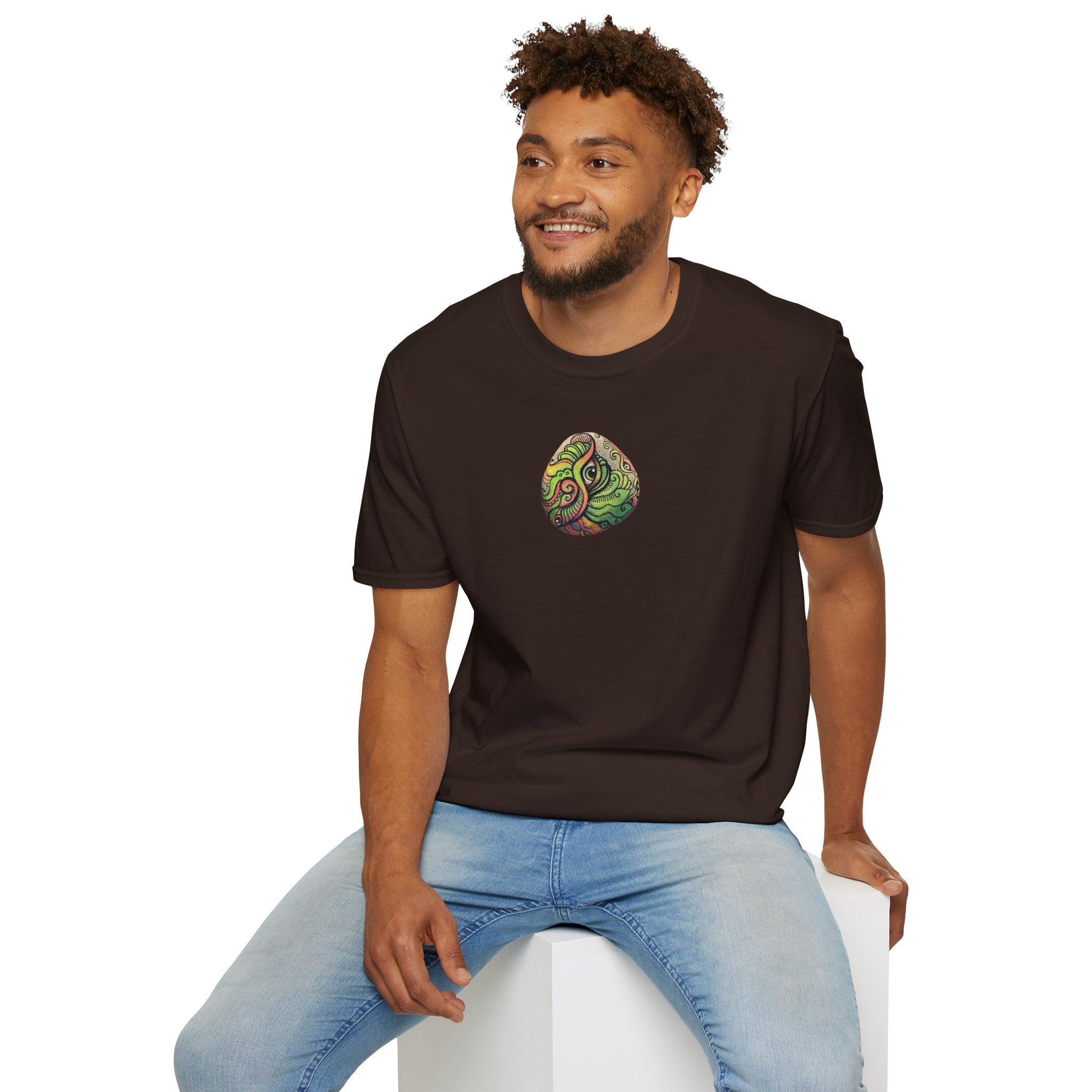 Psychedelic Green Mandala T-Shirt — Abstract Tribal Circle Art Tee #h84210