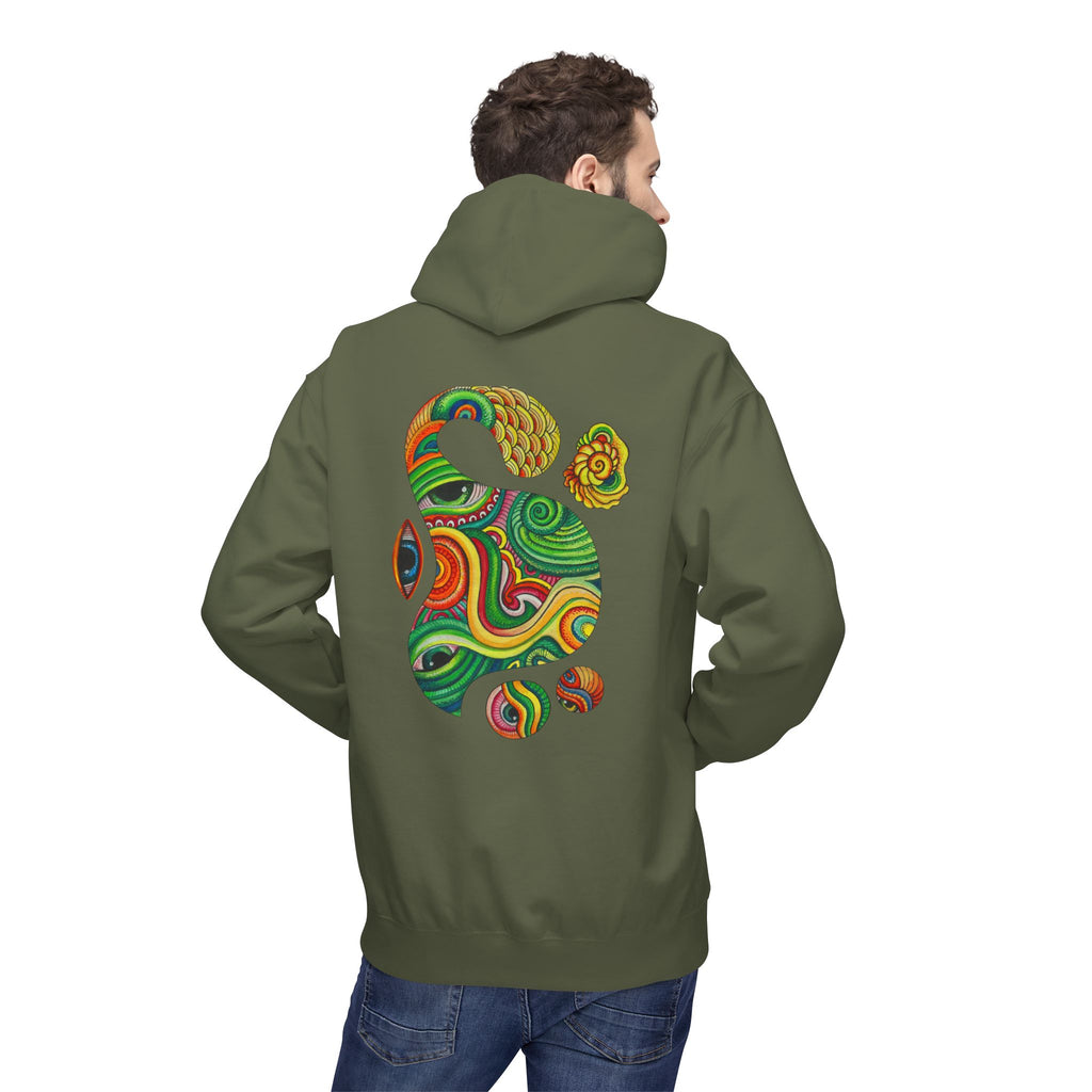 Psychedelic Swirl Hoodie — Colorful Abstract Apple Graphic #j64298