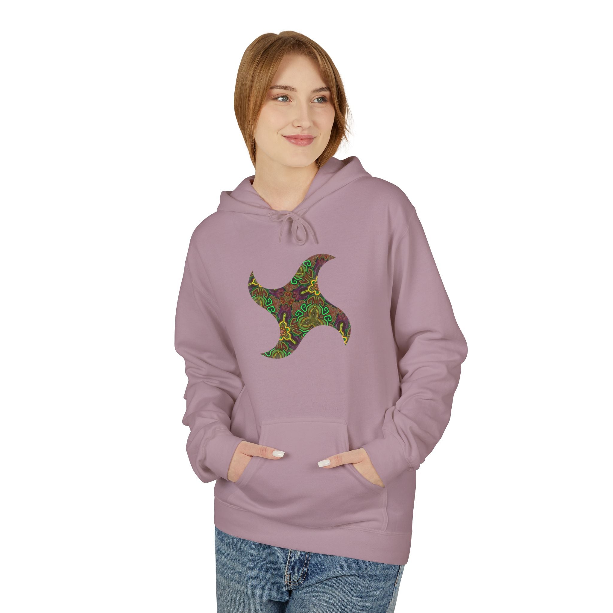 Tribal Kaleidoscope Symbol Hoodie | Geometric Triangle Back Print