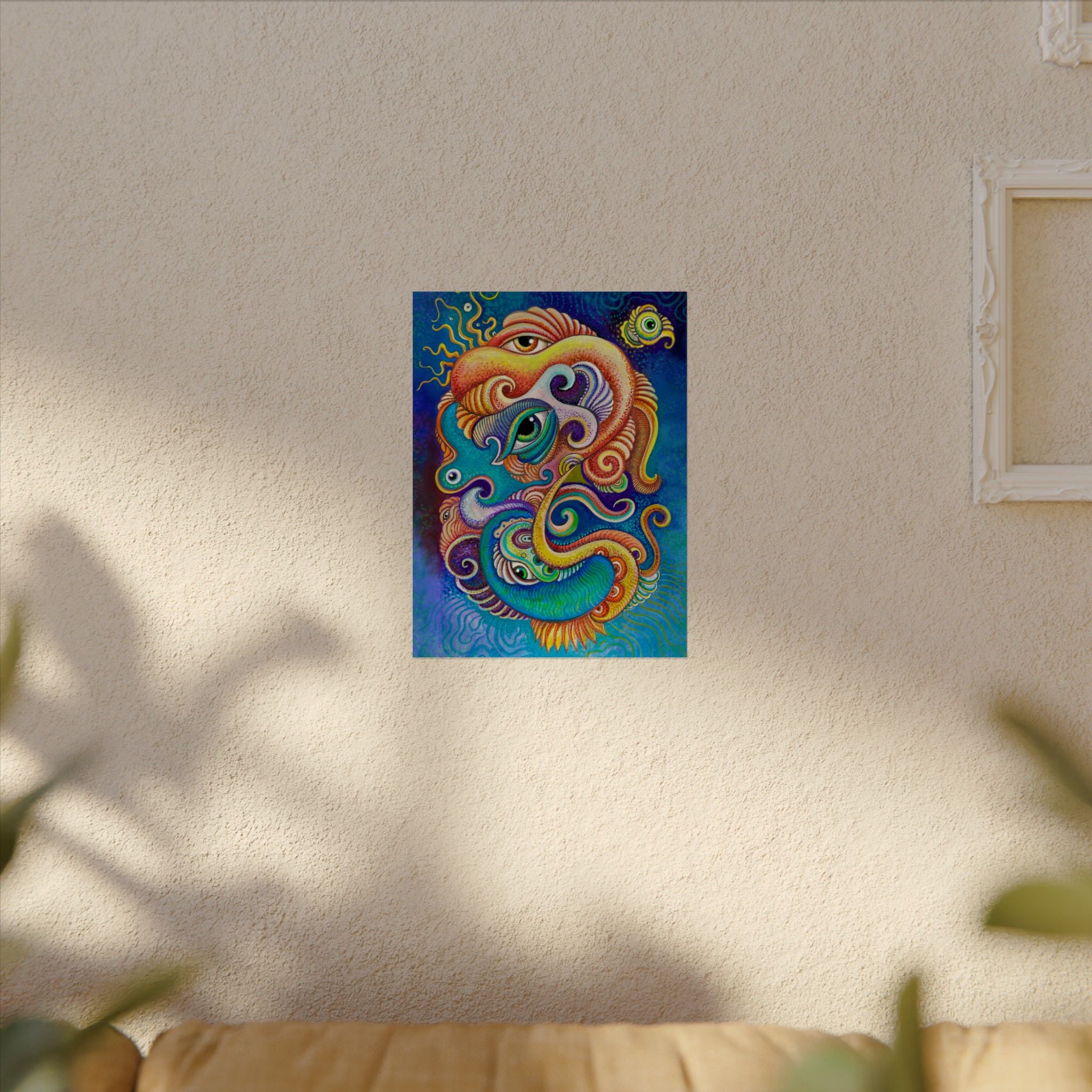 Abstract Psychedelic Watercolor Poster — Textured Matte Art Print #wp2