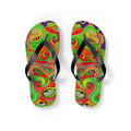 Psychedelic Eye Pattern Flip Flops — Colorful Trippy Summer Sandals #s873455211