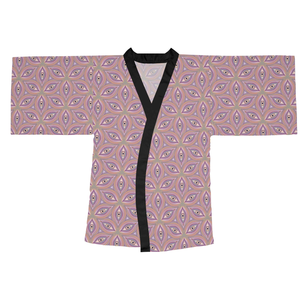 Pastel Geometric Kimono Robe – Pink Mandala All-Over Print