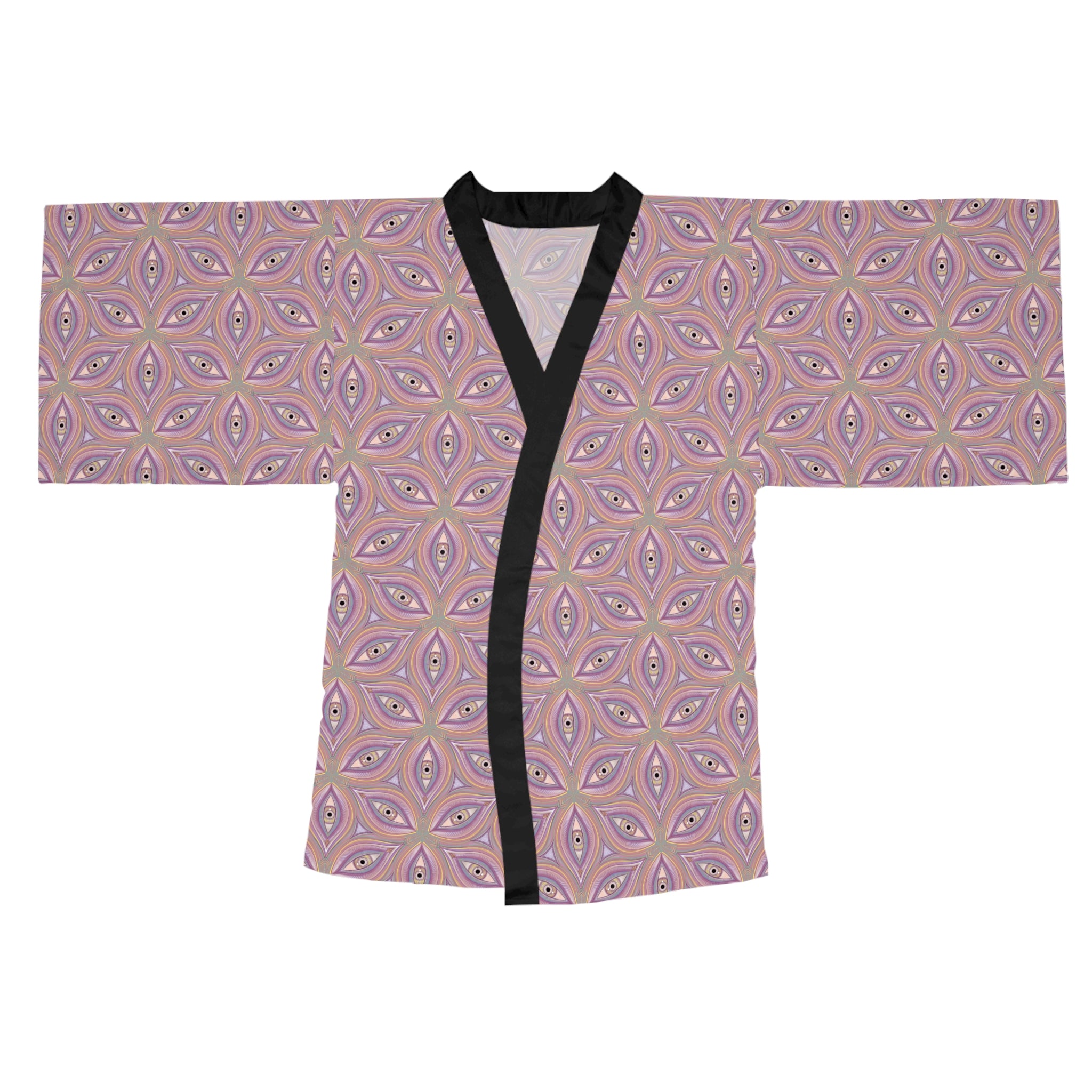 Pastel Geometric Kimono Robe – Pink Mandala All-Over Print