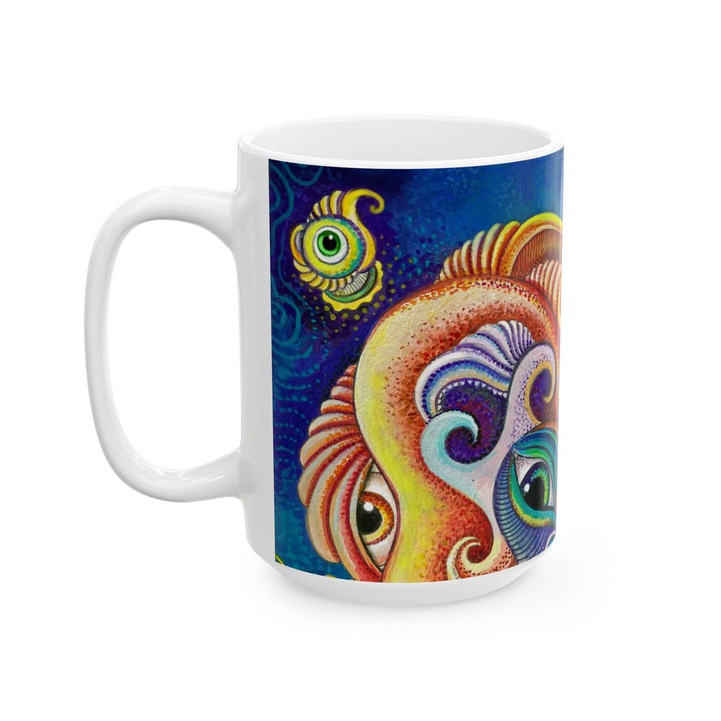 Colorful Abstract Octopus Mug | Vibrant Swirl Sea Life Ceramic Mug